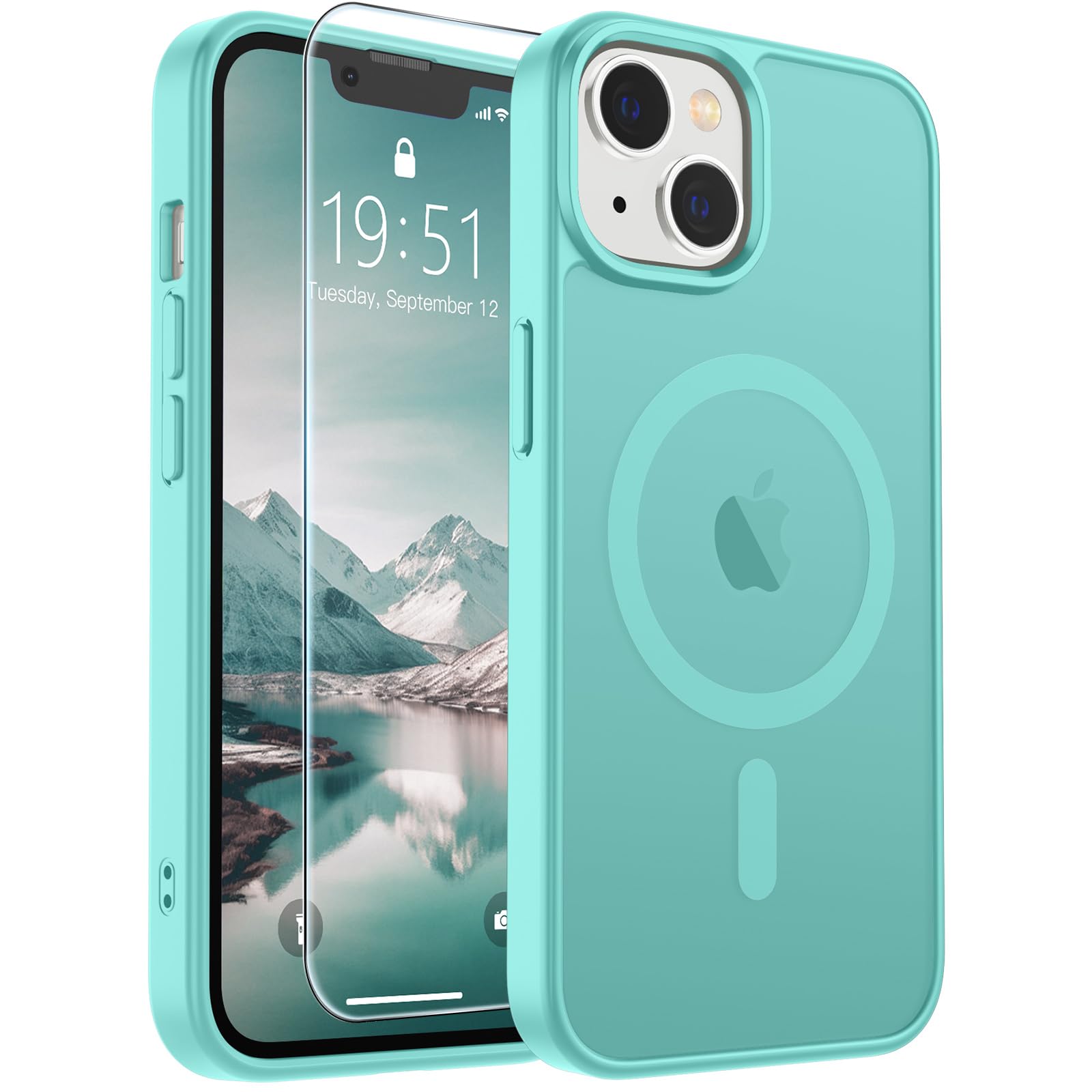 SUPFINE Magnetic for iPhone 17 Pro Max Case with Screen Protector (Compatible with MagSafe)(Military Grade Drop Protection) Translucent Matte Phone Cover,Dark Blue