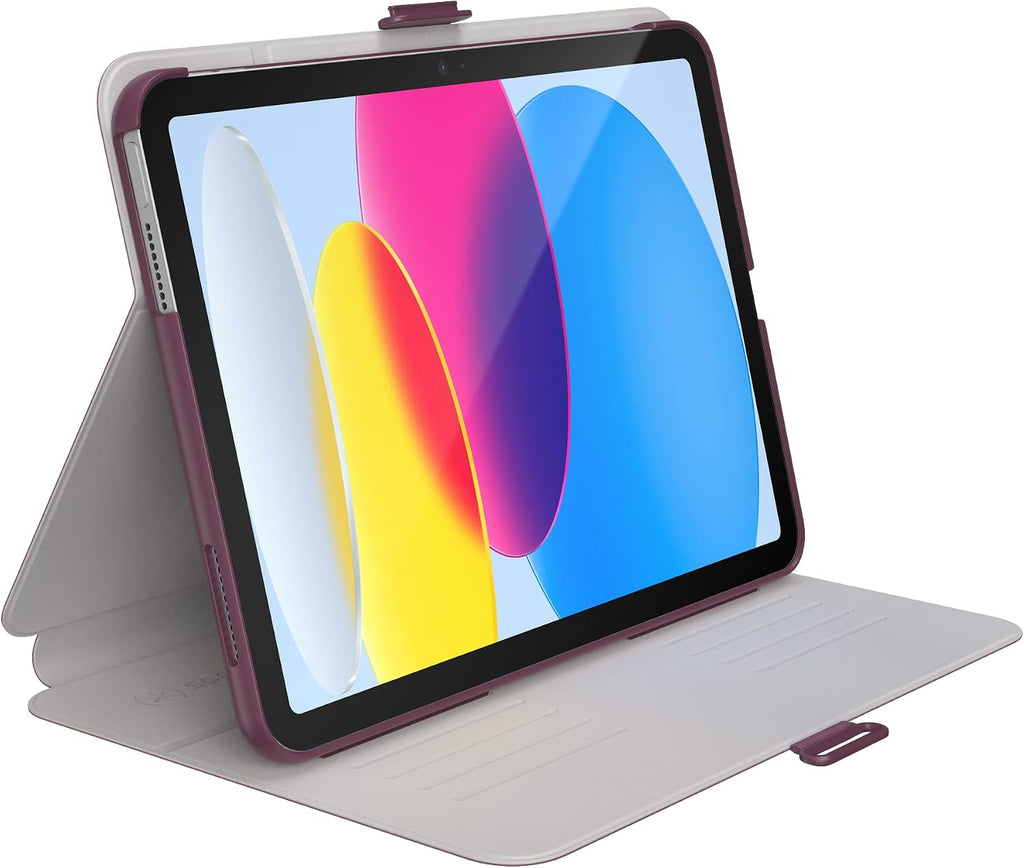 Speck iPad 10th Generation Case 2022 - Slim Multi Range Stand, Hard Back Case -Apple Pencil Holder & Drop Protection - 10.9 Inch iPad, Camera Shield - Plumberry, Crushed Apple, Crepe Pink BalanceFolio