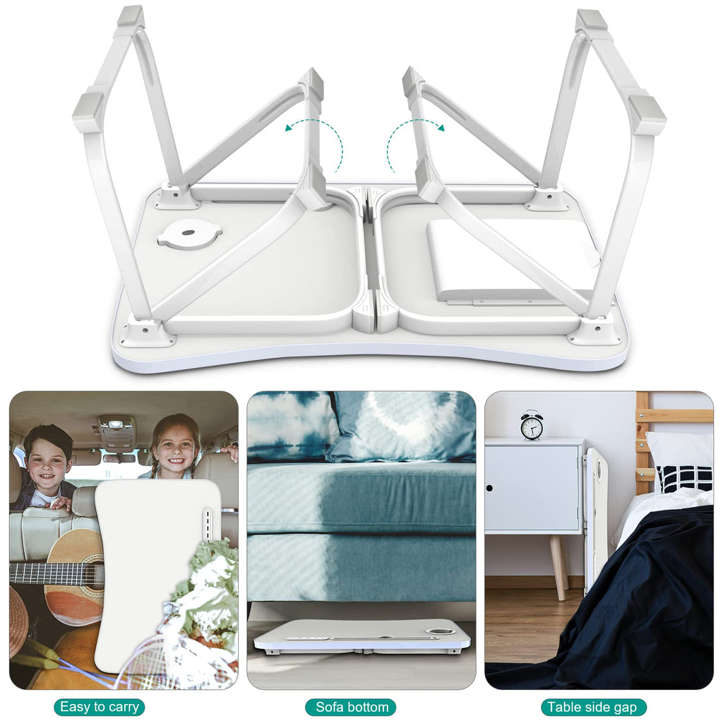 Fayquaze Lap Laptop Desk, Portable Foldable Laptop Bed Table with Storage Drawer and Cup Holder, Lap Desk Lap Bed Stand Tray Table Serving Tray for Eating, Reading and Working
