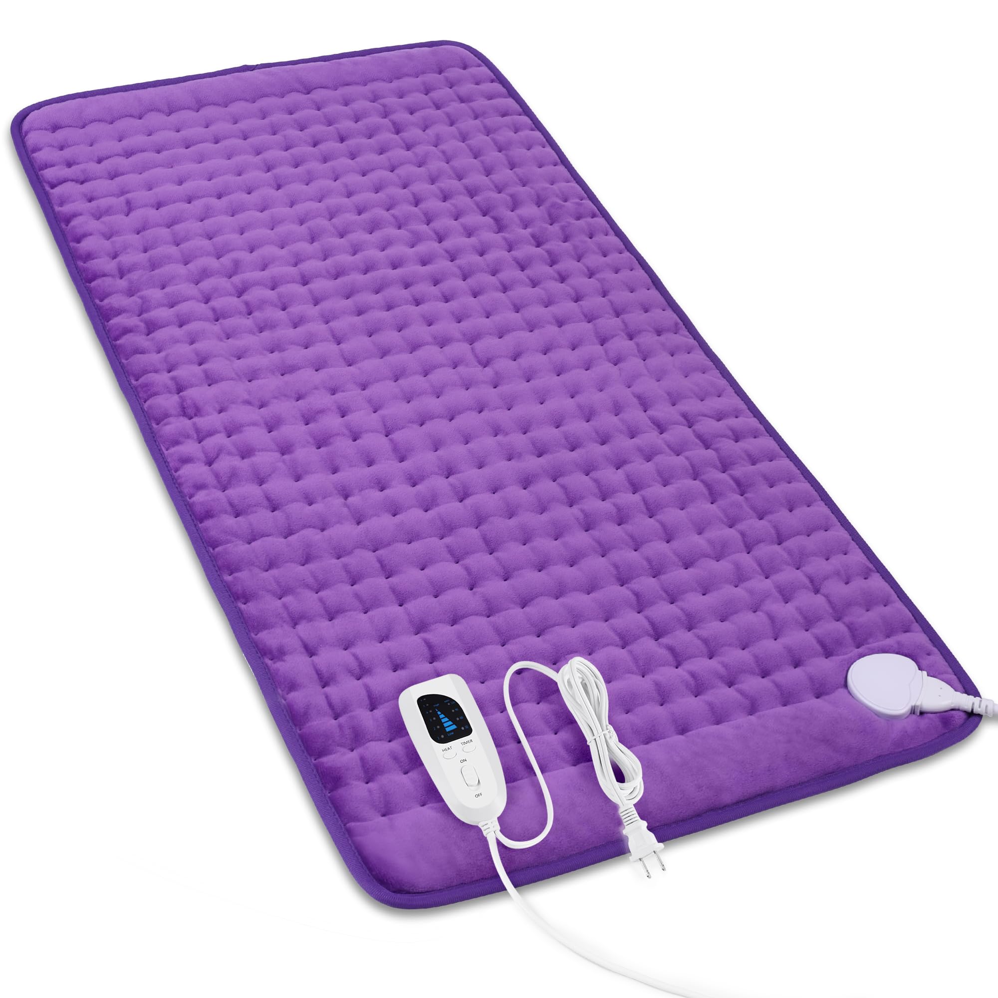 Heating Pad,Heated Blanket,Heating Pad for Back Neck,Silvergray,24x12In | Electric Heating Pad,Dry/Moist Heat Heating Pads,Heating Pads for Shoulder,Abdomen,Knee,Heat Pad for Women Men,Birthday Gift