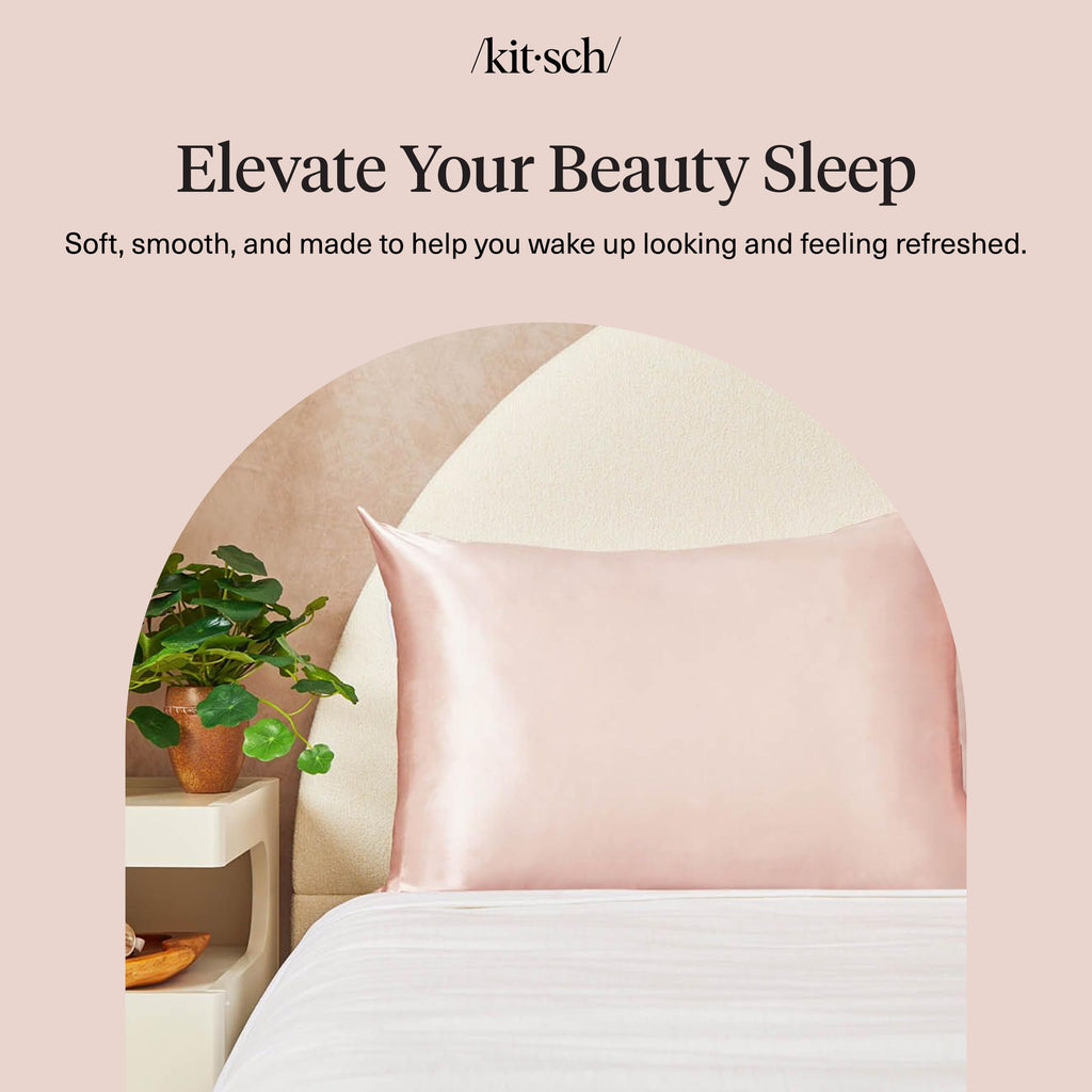 Kitsch Satin Pillowcase with Zipper - Standard Size, Leopard | Softer Than Silk Pillow Cases, Smooth Cooling Satin Pillow Case for Hair and Skin, Wrinkle-Free, Machine Washable