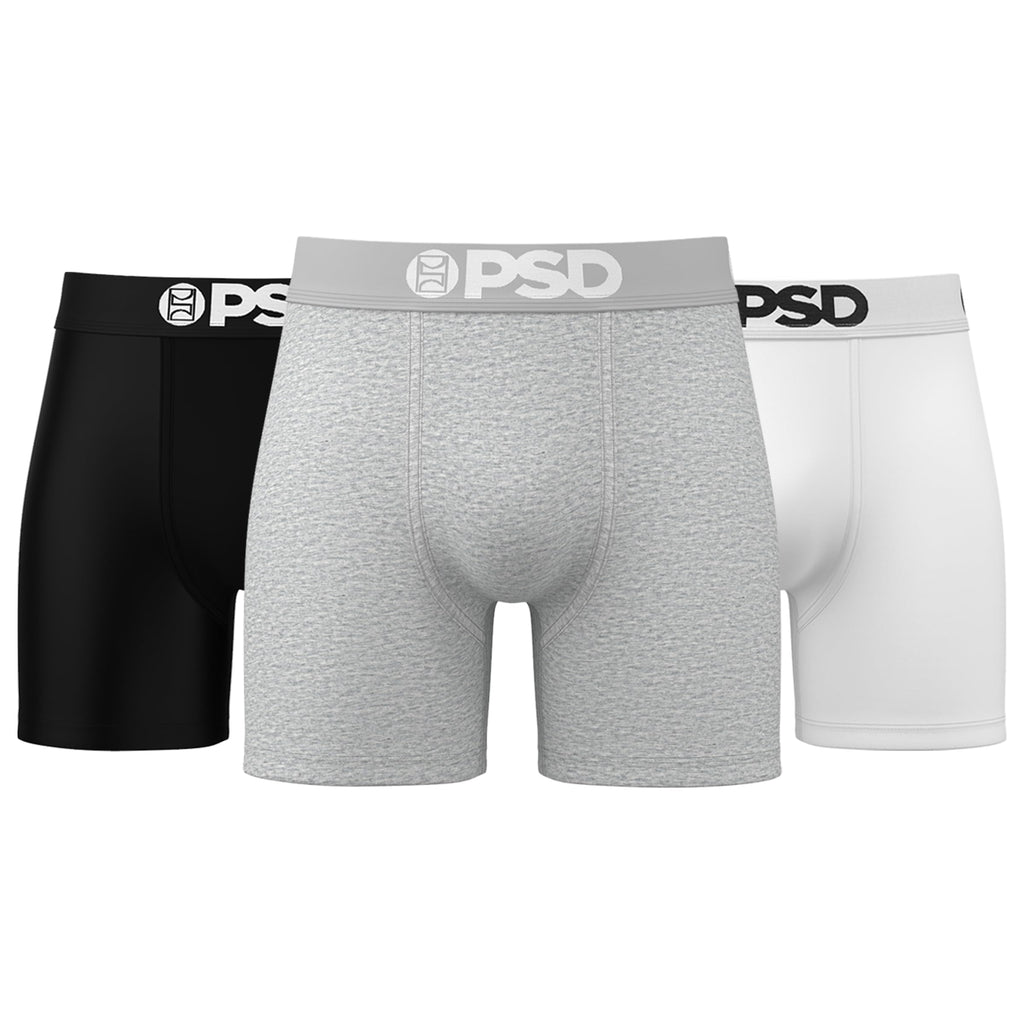 PSD Underwear Mens Boxer Briefs - 3 & 6 Pack, Mid & Standard Length, Soft & Breathable Boxer Briefs for Men