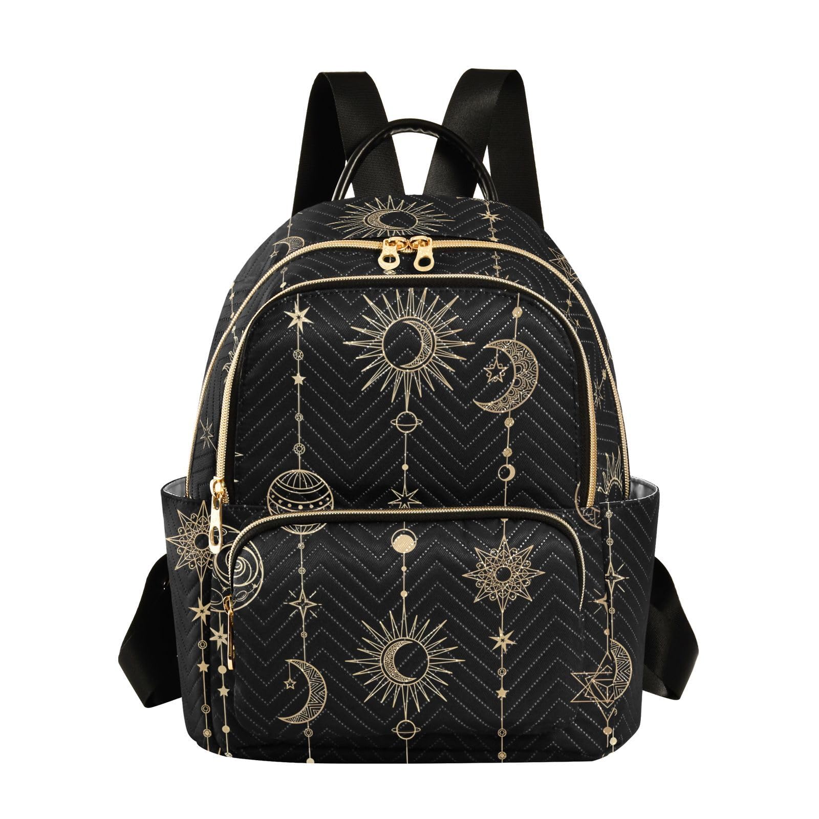 ALAZA Sun Moon Stars Witchy Small Backpack Purse for Women Travel Bag Fashion Daypack Back Pack Shoulder Bag