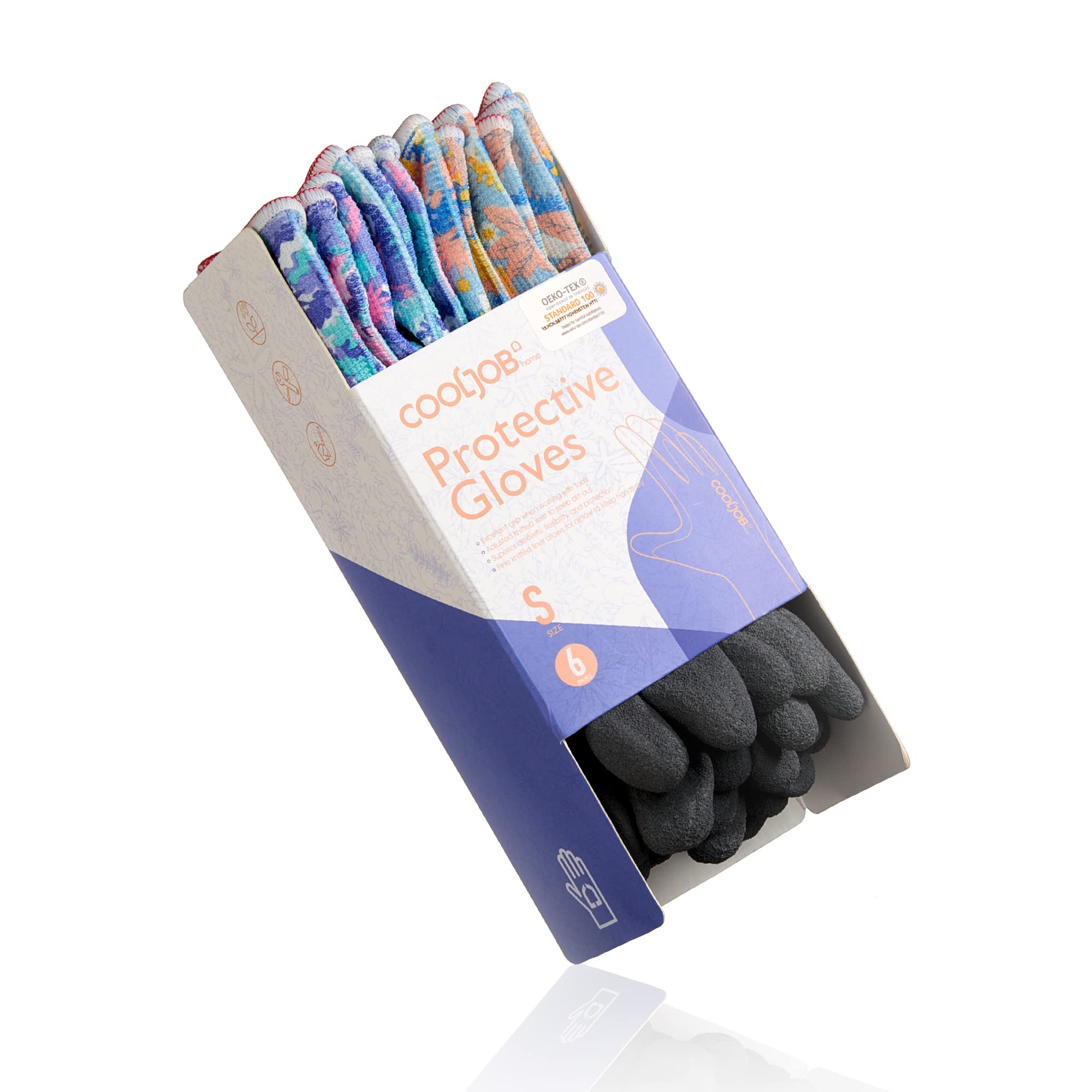 COOLJOB 2 Pairs Gardening Gloves for Women Ladies, Breathable Rubber Coated for Yard Garden, Outdoor Indoor Protective Work with Grip, Medium Size, Red & Green | Red & Blue, Textured Latex Palm, Breathable Polyester Liner, Flexible Fit, Machine Washable,