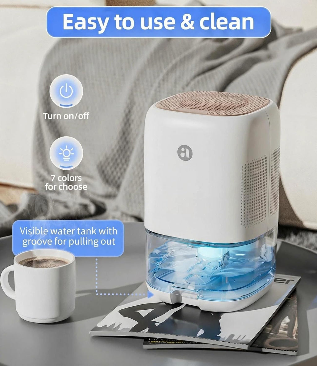 Dehumidifier, 35 OZ Small Dehumidifiers for Bedroom for Home, Quiet with Auto Shut Off, Dehumidifiers for Bedroom (280 sq. ft), Bathroom, RV, Closet, White