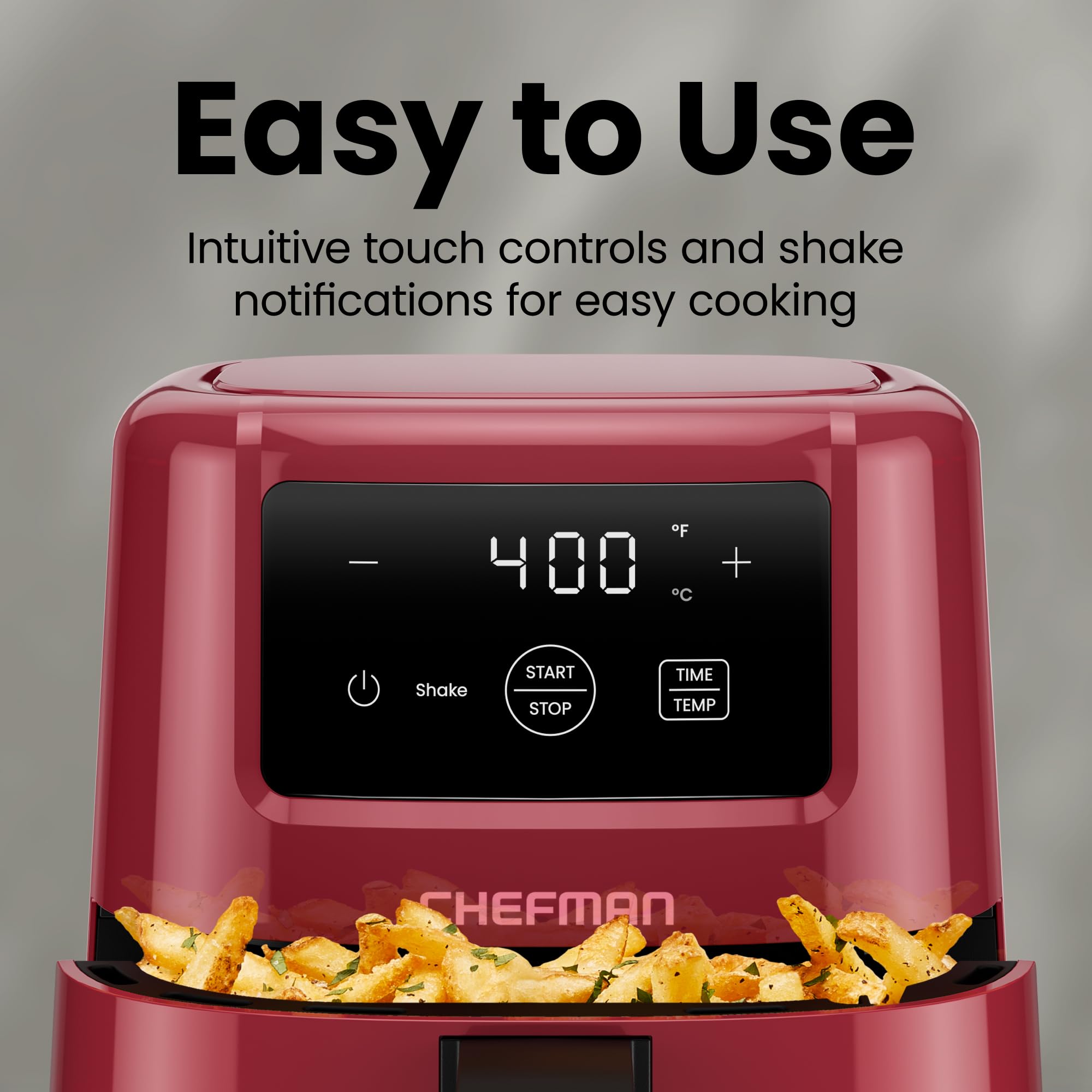CHEFMAN 2 Qt Mini Air Fryer – Digital Space-Saving Compact Air Fryer with Nonstick and Dishwasher Safe Basket, Quick & Easy Meals in Minutes, Features Digital Timer and Shake Reminder – Black