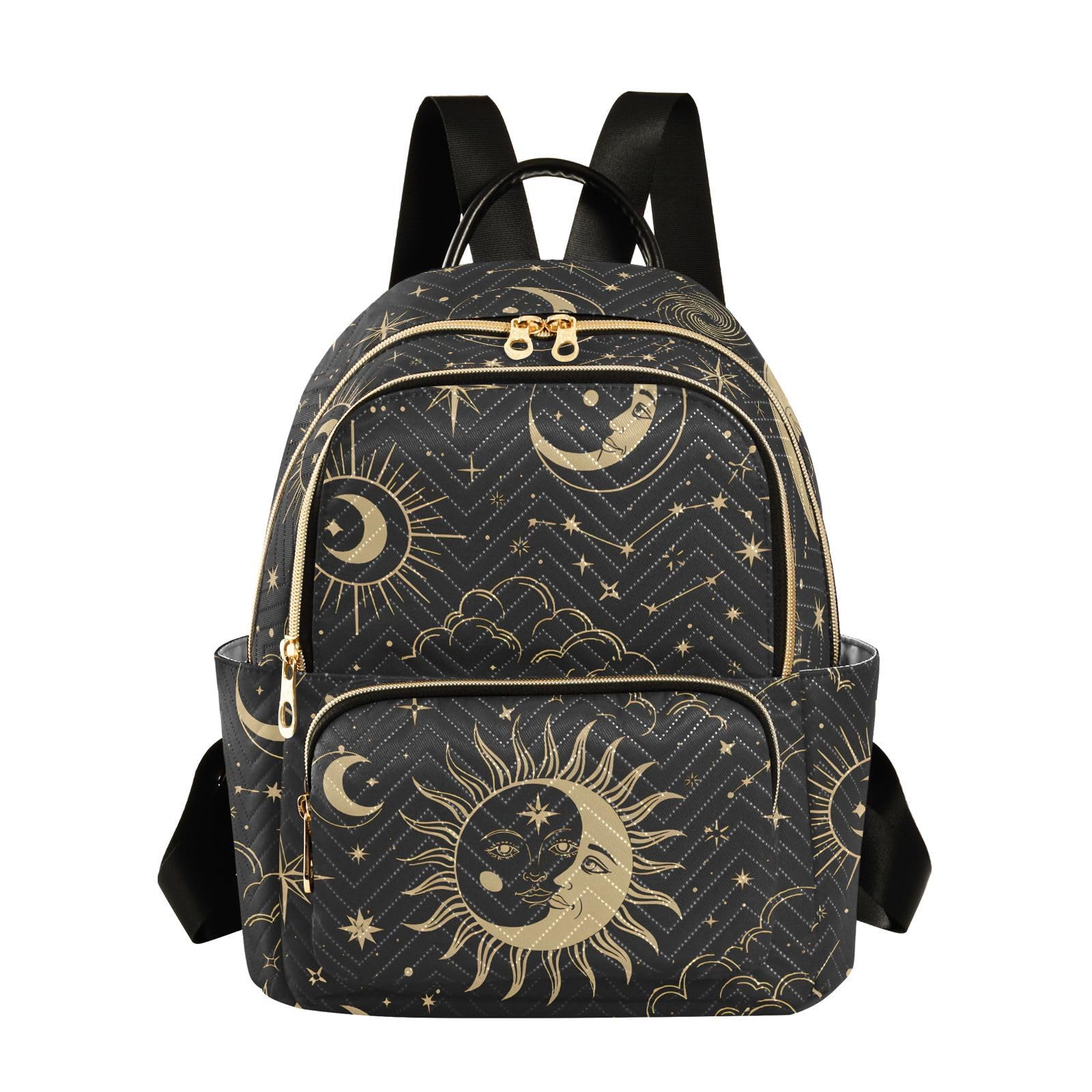 ALAZA Sun Moon Stars Witchy Small Backpack Purse for Women Travel Bag Fashion Daypack Back Pack Shoulder Bag