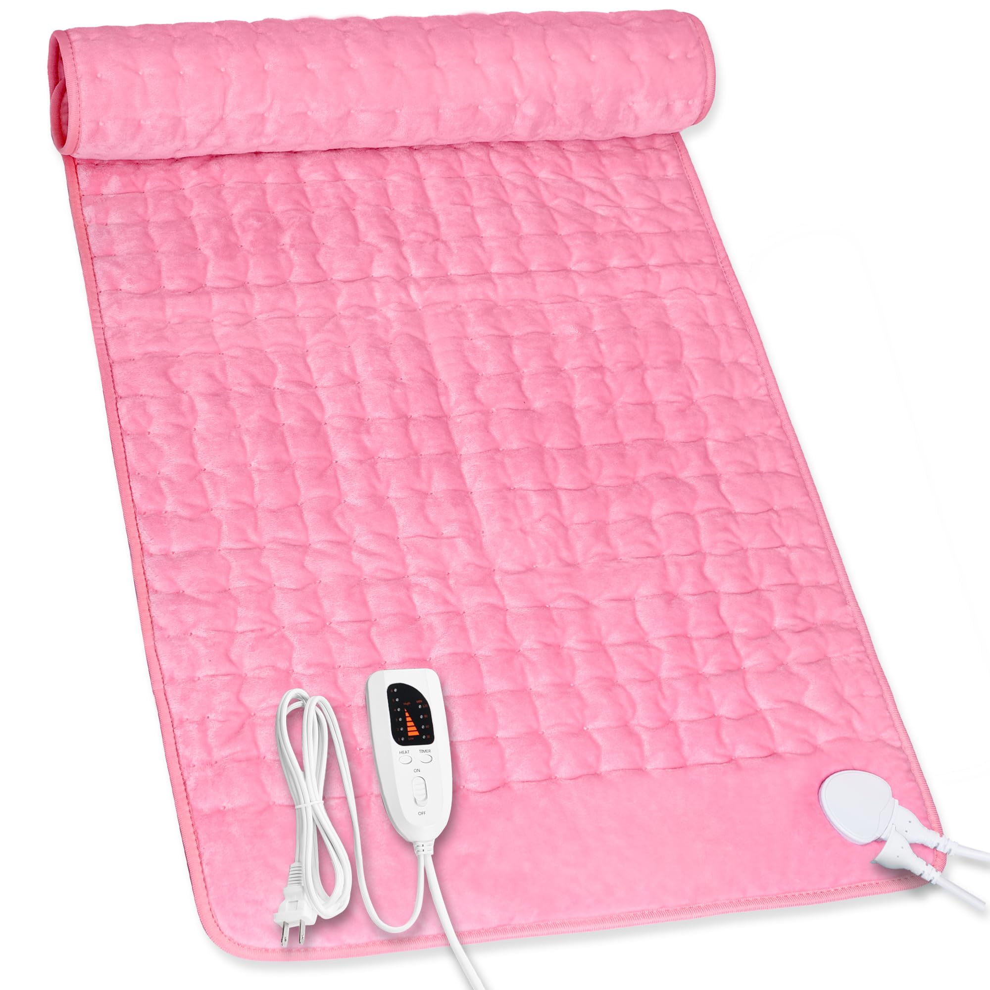 Heating Pad,Heated Blanket,Heating Pad for Back Neck,Silvergray,24x12In | Electric Heating Pad,Dry/Moist Heat Heating Pads,Heating Pads for Shoulder,Abdomen,Knee,Heat Pad for Women Men,Birthday Gift