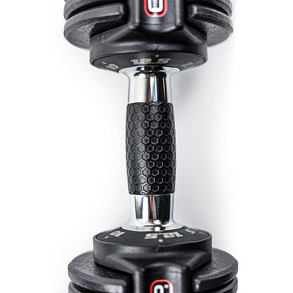 CAP ADJUSTABELL Adjustable Dumbbell Set, Premium Quick Select Adjustable Weights for Strength Training, Singles & Pairs, 12.5 LB, 25 LB & 55 LB, Round & Hex Dumbbells, Multiple Grip Handle Options