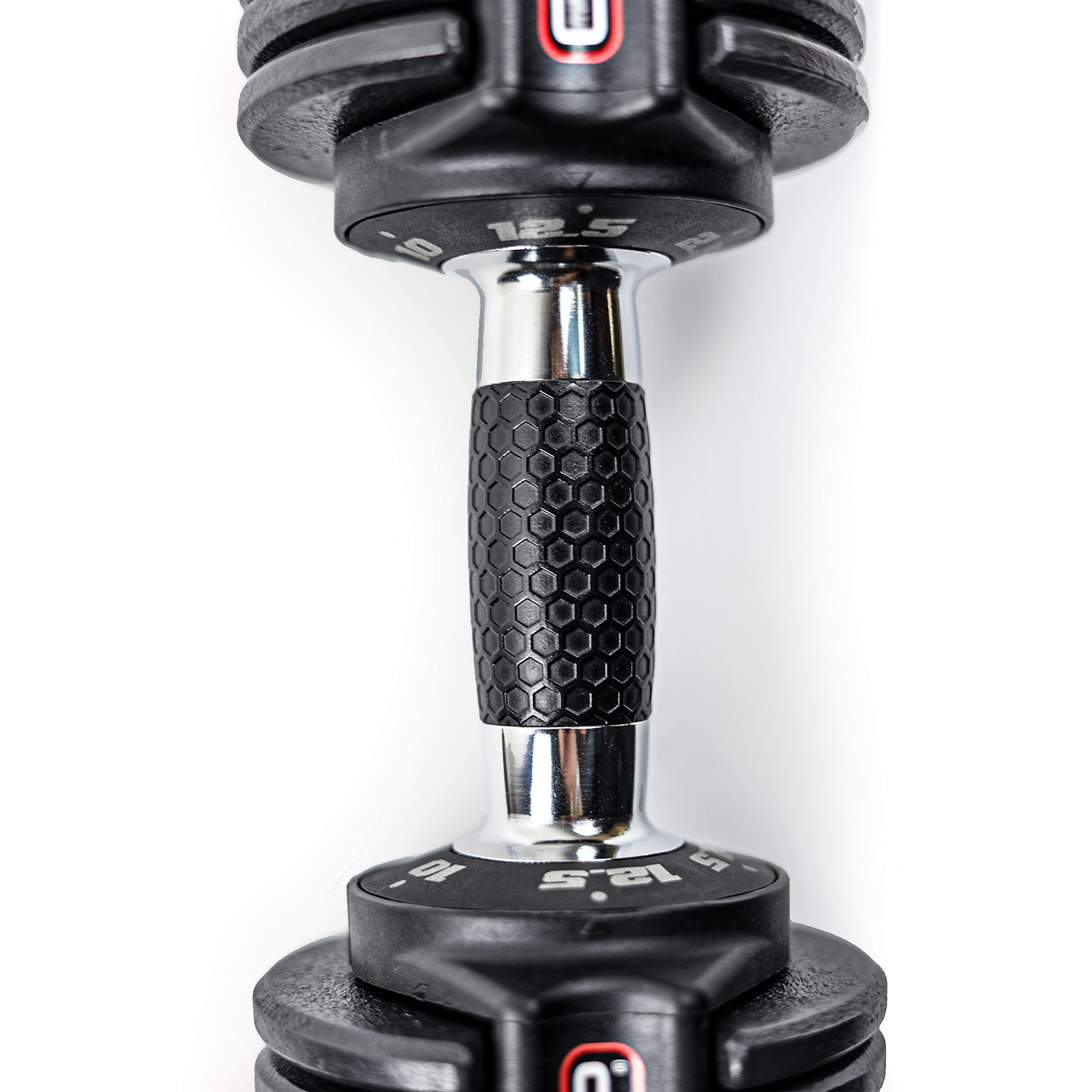CAP ADJUSTABELL Adjustable Dumbbell Set, Premium Quick Select Adjustable Weights for Strength Training, Singles & Pairs, 12.5 LB, 25 LB & 55 LB, Round & Hex Dumbbells, Multiple Grip Handle Options
