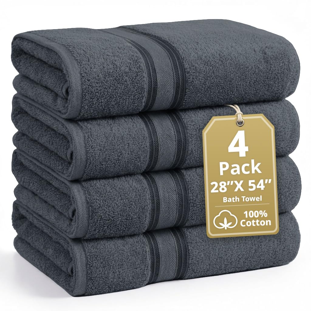 LANE LINEN Bathroom Towels Set of 18 – Zero Twist, 100% Mercerized Cotton Towel, 6 Bath, 6 Handtowel & 6 Washcloths, Luxury Hotel Design, Perfect for Salon & Guests, Machine Washable – Cerulean Blue