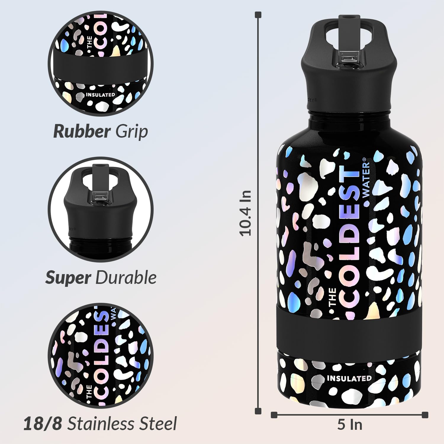 Coldest Insulated Water Bottle with Straw Lid - Stainless Steel Metal Insulated Bottle for Men & Women (Oceanic Green, 32 oz)