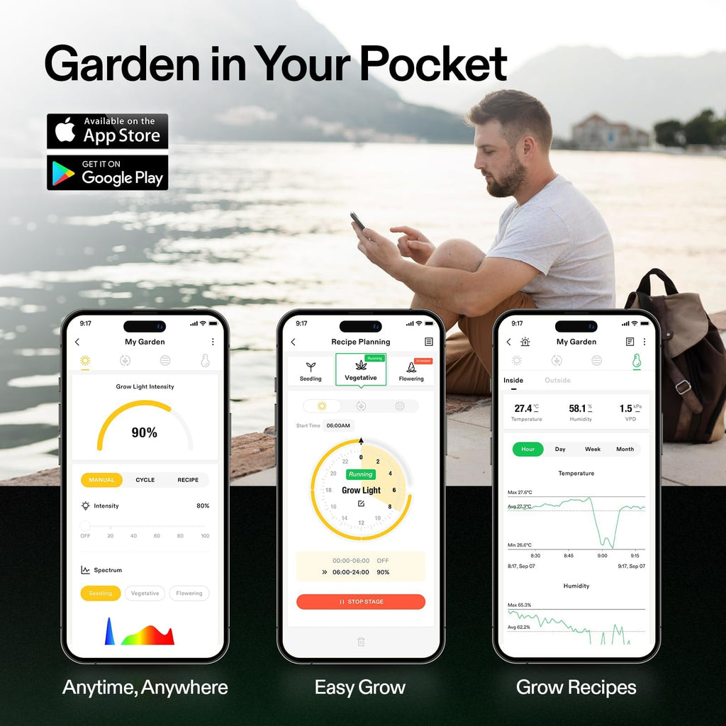 VIVOSUN Smart Grow Tent Kit 2x4, 2-Plant WiFi-Integrated Grow System | including 200W Full Spectrum LED,Automatic Control with GrowHub E42A+, Efficient Ventilation System,48x24x60" Grow Tent