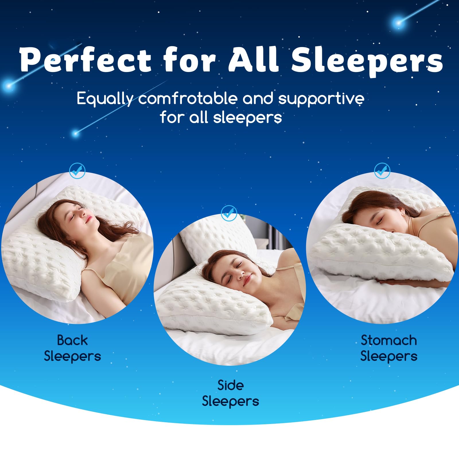 KUCEY Cooling Side Sleeper Pillow for Neck and Shoulder Pain, Luxury Shredded Memory Foam Curved Bed Pillows for Sleeping Set of 1- Adjustable Queen Size- Washable Cover Crescent White