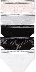 Victoria's Secret Women's Cotton Logo Hipster Underwear, Moderate Coverage Panties for Women, Multi Pack (XS-XXL)