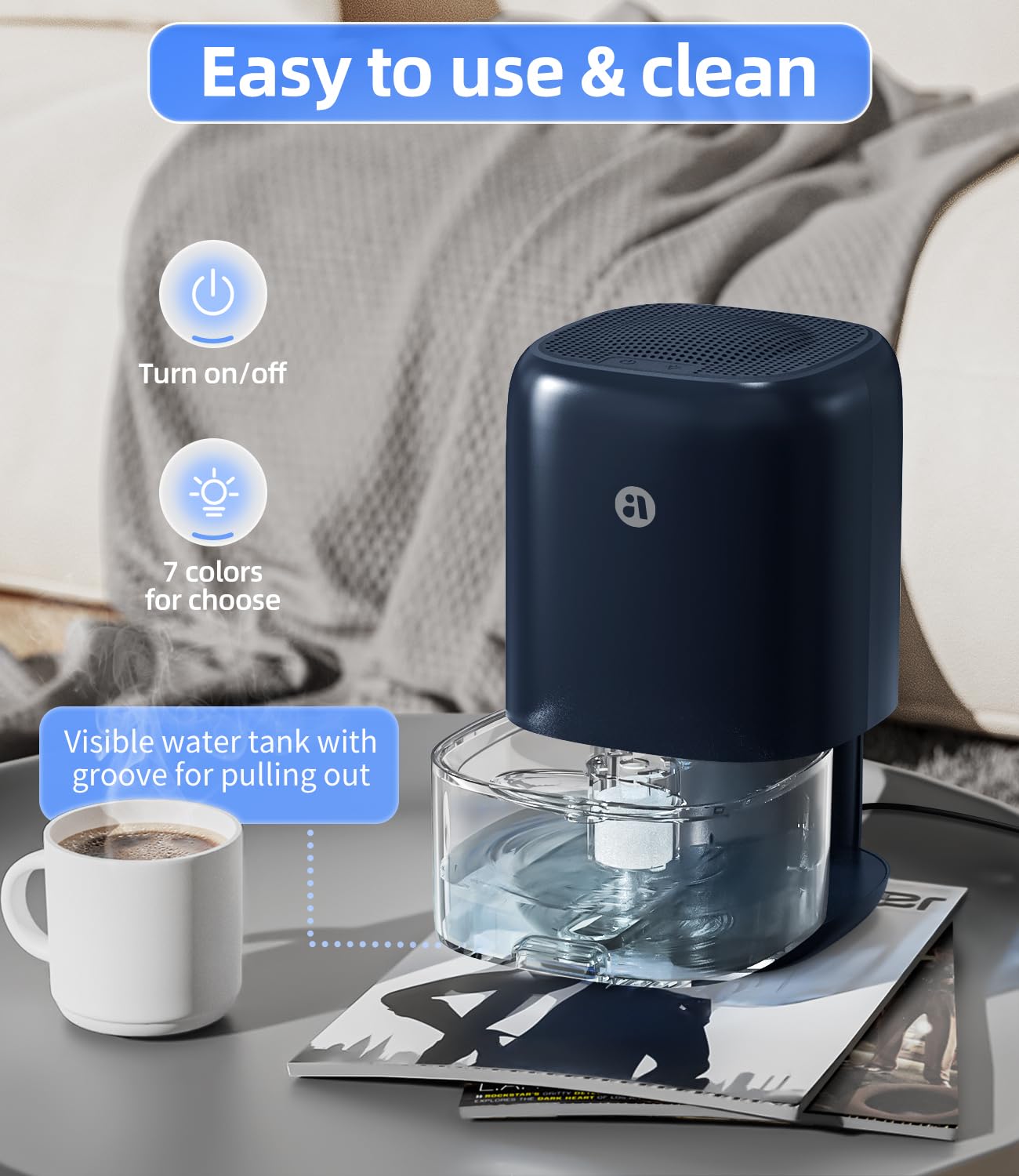 Dehumidifier, 35 OZ Small Dehumidifiers for Bedroom for Home, Quiet with Auto Shut Off, Dehumidifiers for Bedroom (280 sq. ft), Bathroom, RV, Closet, White