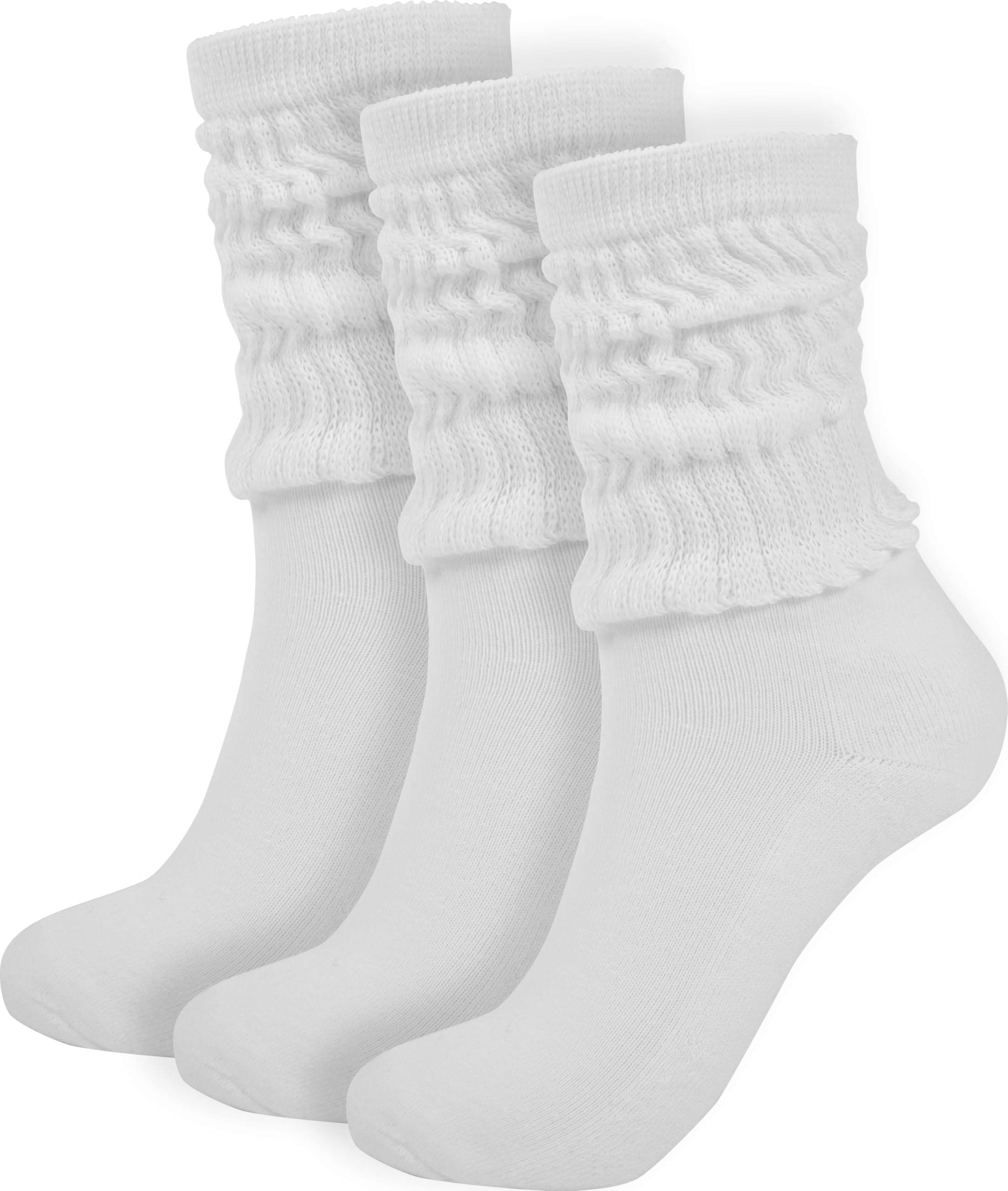BomKinta Crew Slouch Socks Women - Retro Scrunch Short Sock - Soft Solid Ankle Socks - Gifts for Womens Size 5-11