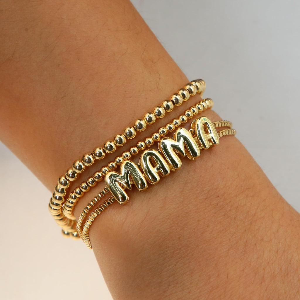 Personalized Name Bracelet for Women | Custom Bubble Letter, Jewelry Gift for Mom, Bridesmaid, Girlfriend