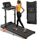 Walking Pad Treadmills for Home - Foldable Treadmill with Handle Bar, 4 Levels Height, 12% Incline, Stand Desk