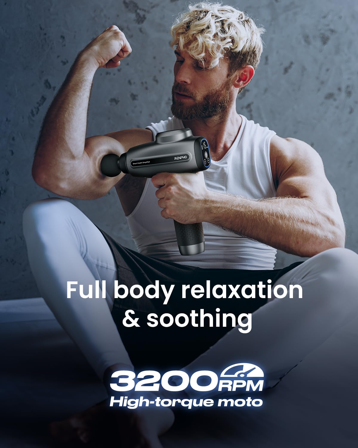 RENPHO Active Thermacool 2 Massage Gun with Heat and Cold, VA Display | Handheld 10mm Deep Tissue Massager for Neck, Back, Muscle Comfort, FSA Eligible Gift for Men, Athletes, Women, HSA