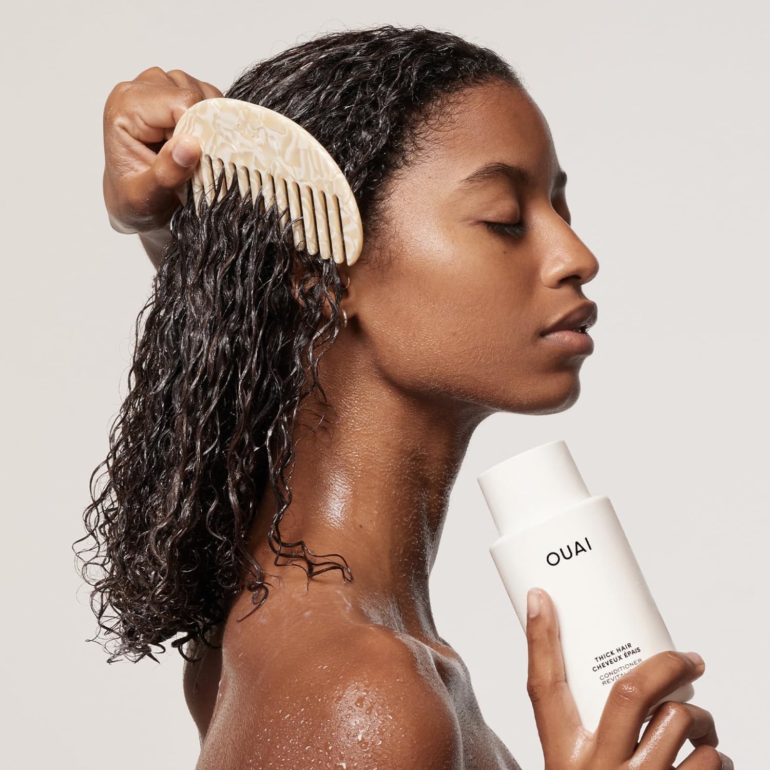 OUAI Fine Hair Conditioner - Volumizing Conditioner for Fine Hair Made with Keratin, Biotin and Chia Seed Oil - Adds Softness, Bounce and Volume - Free from Parabens, Sulfates, and Phthalates (10 Oz)