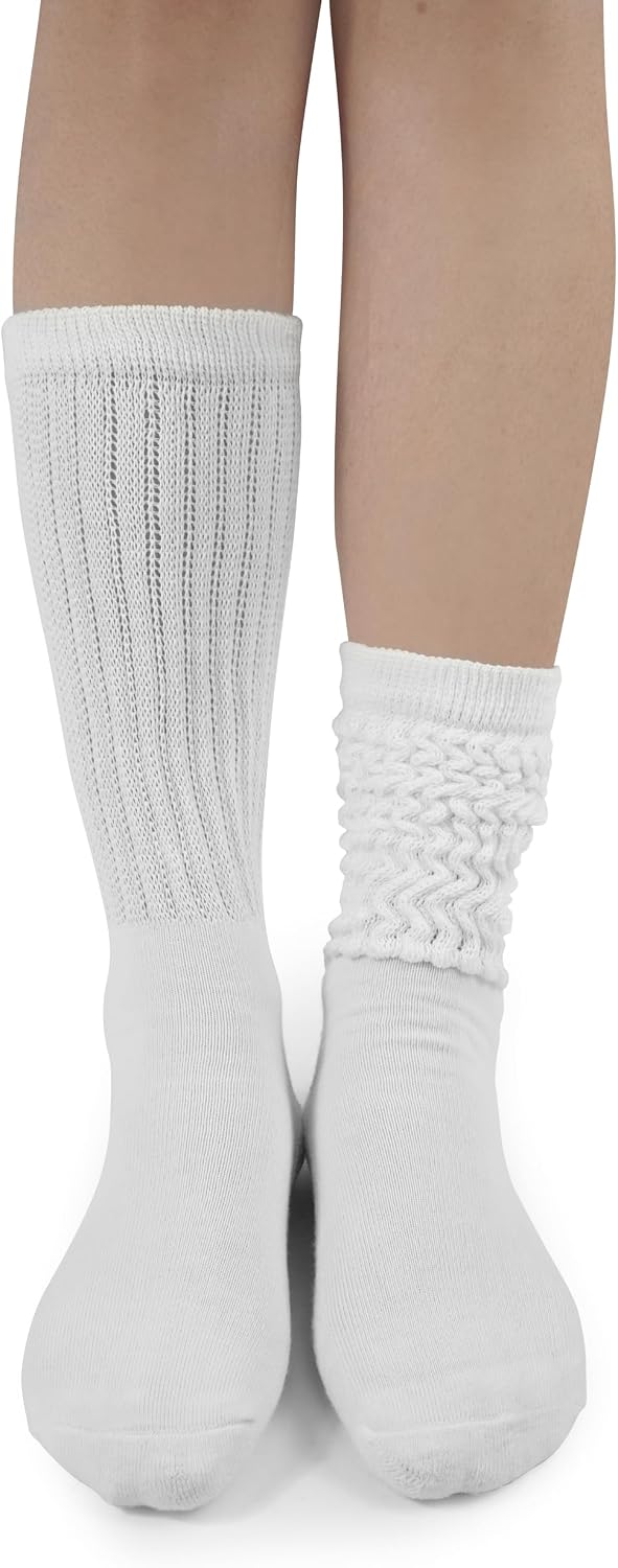 BomKinta Crew Slouch Socks Women - Retro Scrunch Short Sock - Soft Solid Ankle Socks - Gifts for Womens Size 5-11