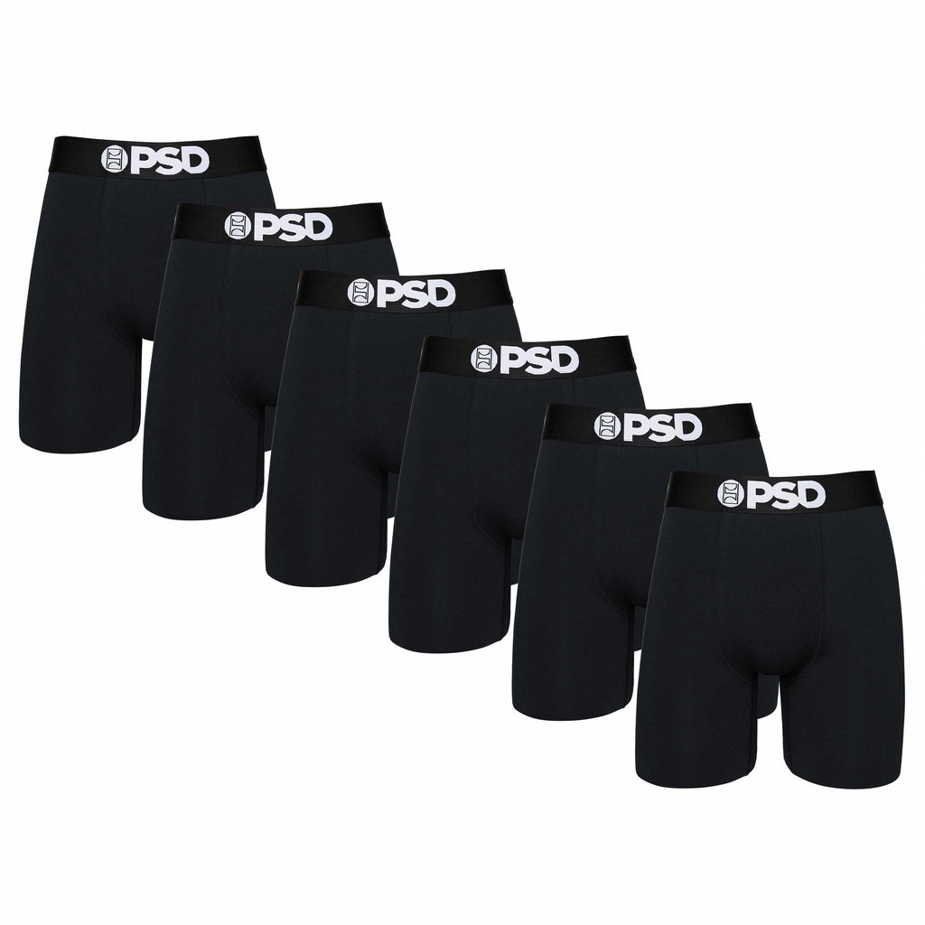 PSD Underwear Mens Boxer Briefs - 3 & 6 Pack, Mid & Standard Length, Soft & Breathable Boxer Briefs for Men