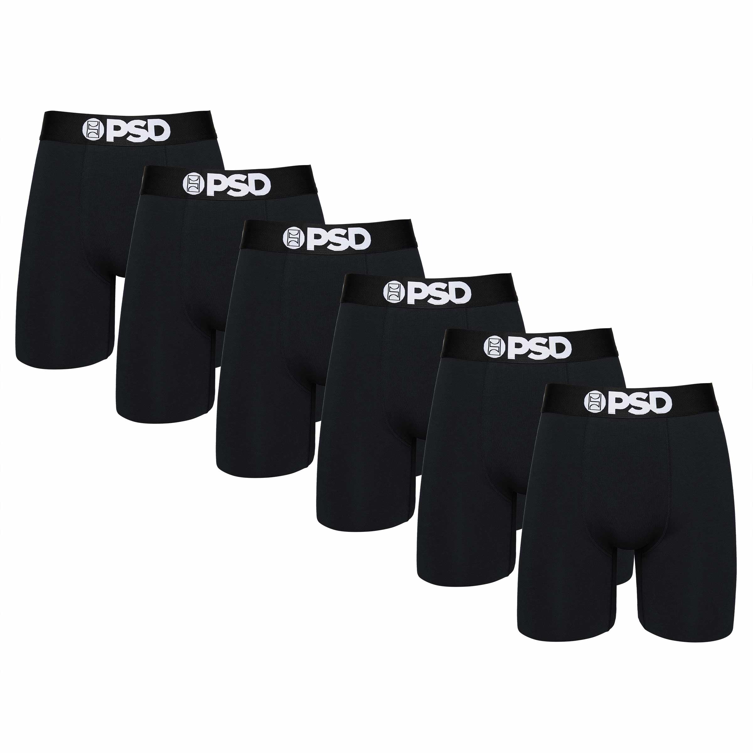PSD Underwear Mens Boxer Briefs - 3 & 6 Pack, Mid & Standard Length, Soft & Breathable Boxer Briefs for Men