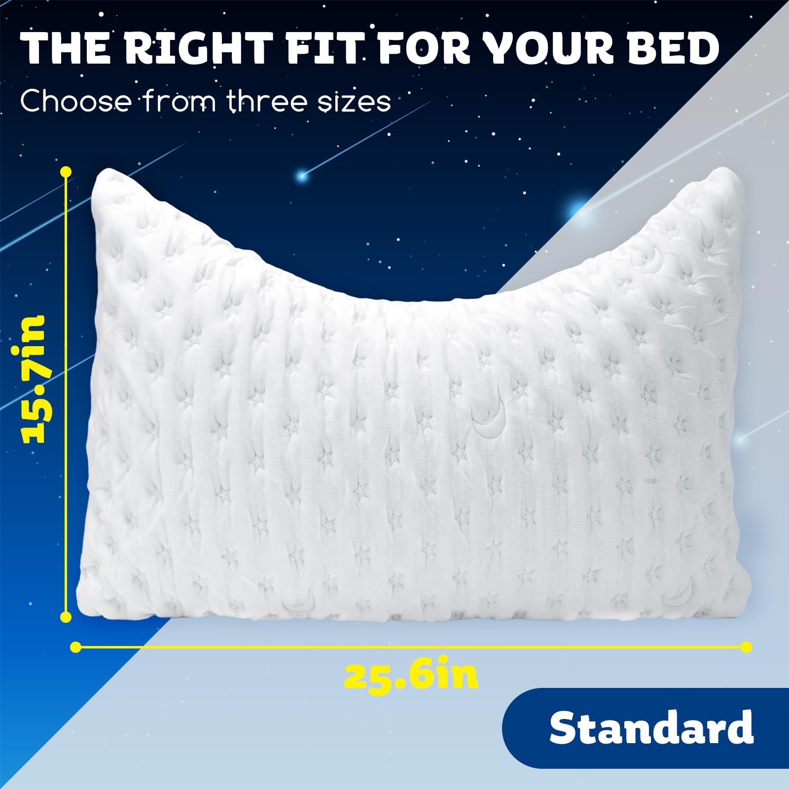 KUCEY Cooling Side Sleeper Pillow for Neck and Shoulder Pain, Luxury Shredded Memory Foam Curved Bed Pillows for Sleeping Set of 1- Adjustable Queen Size- Washable Cover Crescent White