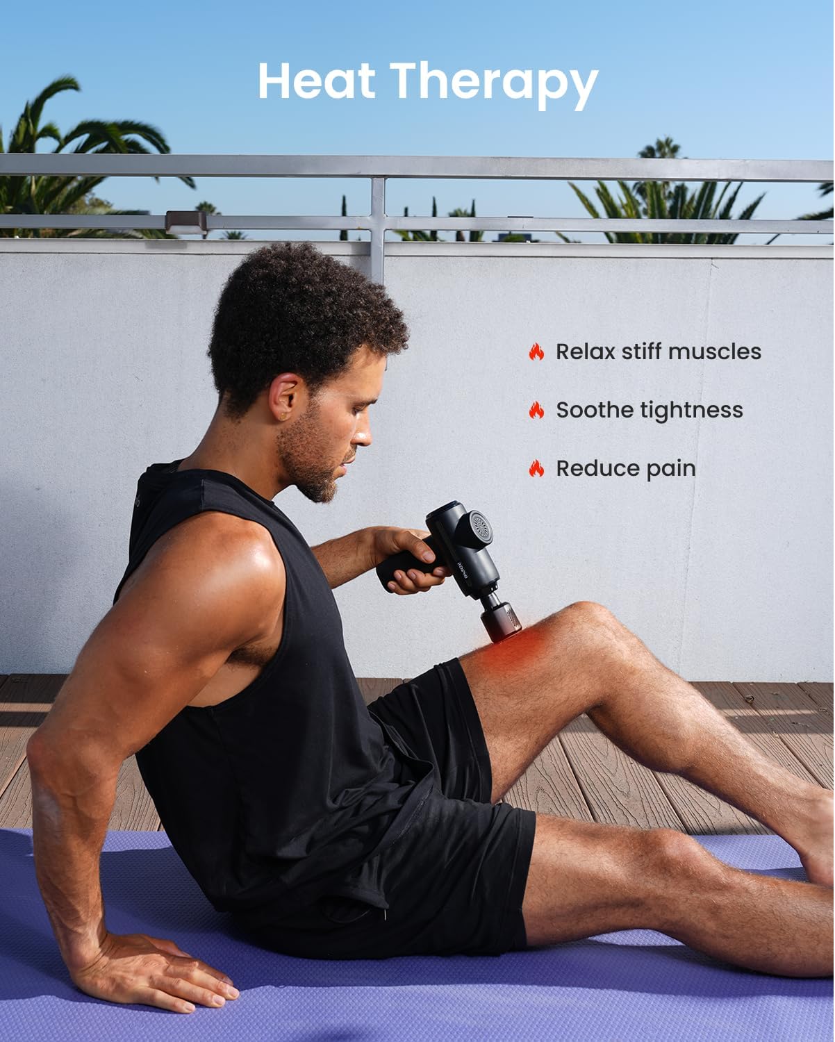 RENPHO Active Thermacool 2 Massage Gun with Heat and Cold, VA Display | Handheld 10mm Deep Tissue Massager for Neck, Back, Muscle Comfort, FSA Eligible Gift for Men, Athletes, Women, HSA