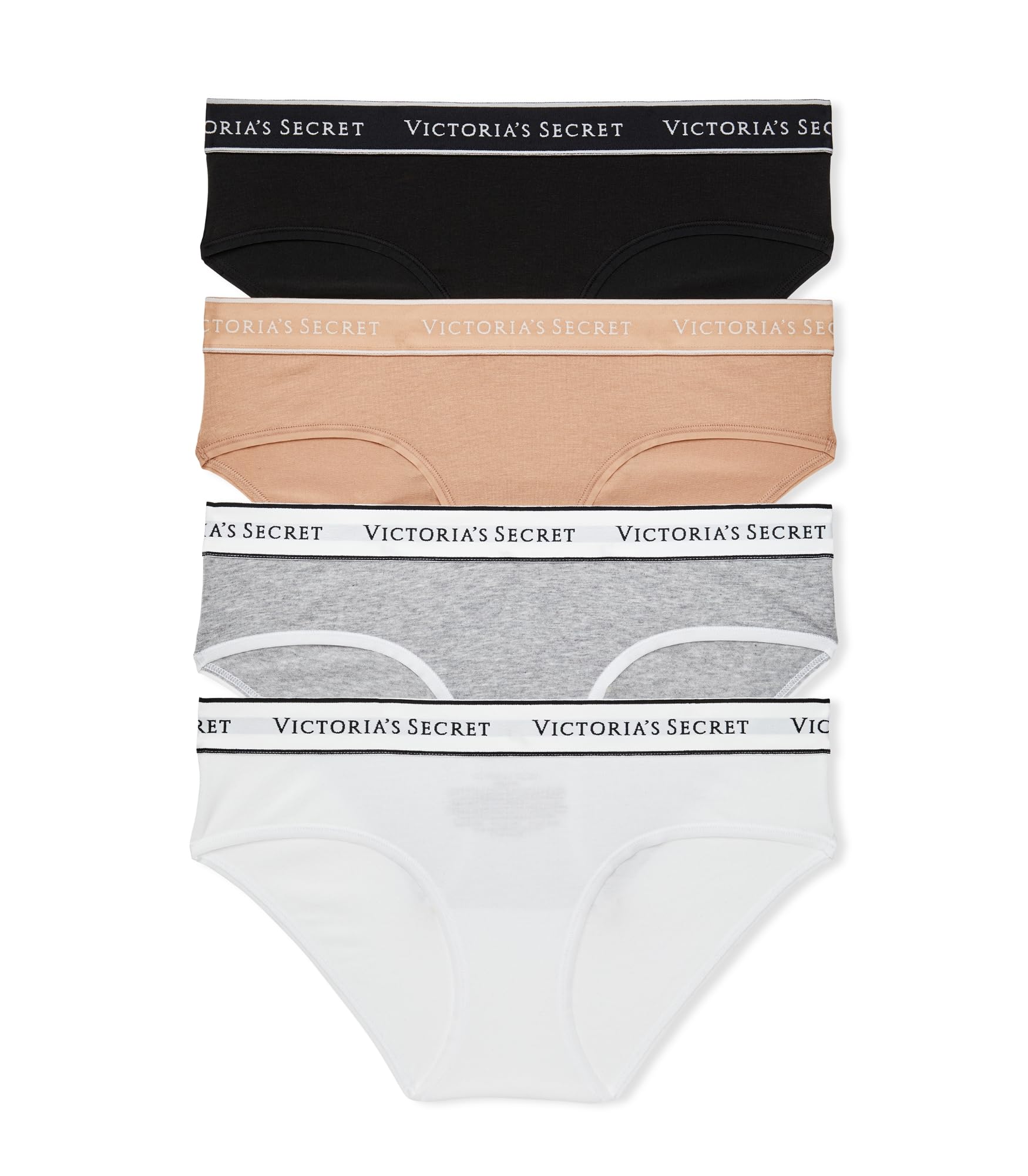Victoria's Secret Women's Cotton Logo Hipster Underwear, Moderate Coverage Panties for Women, Multi Pack (XS-XXL)