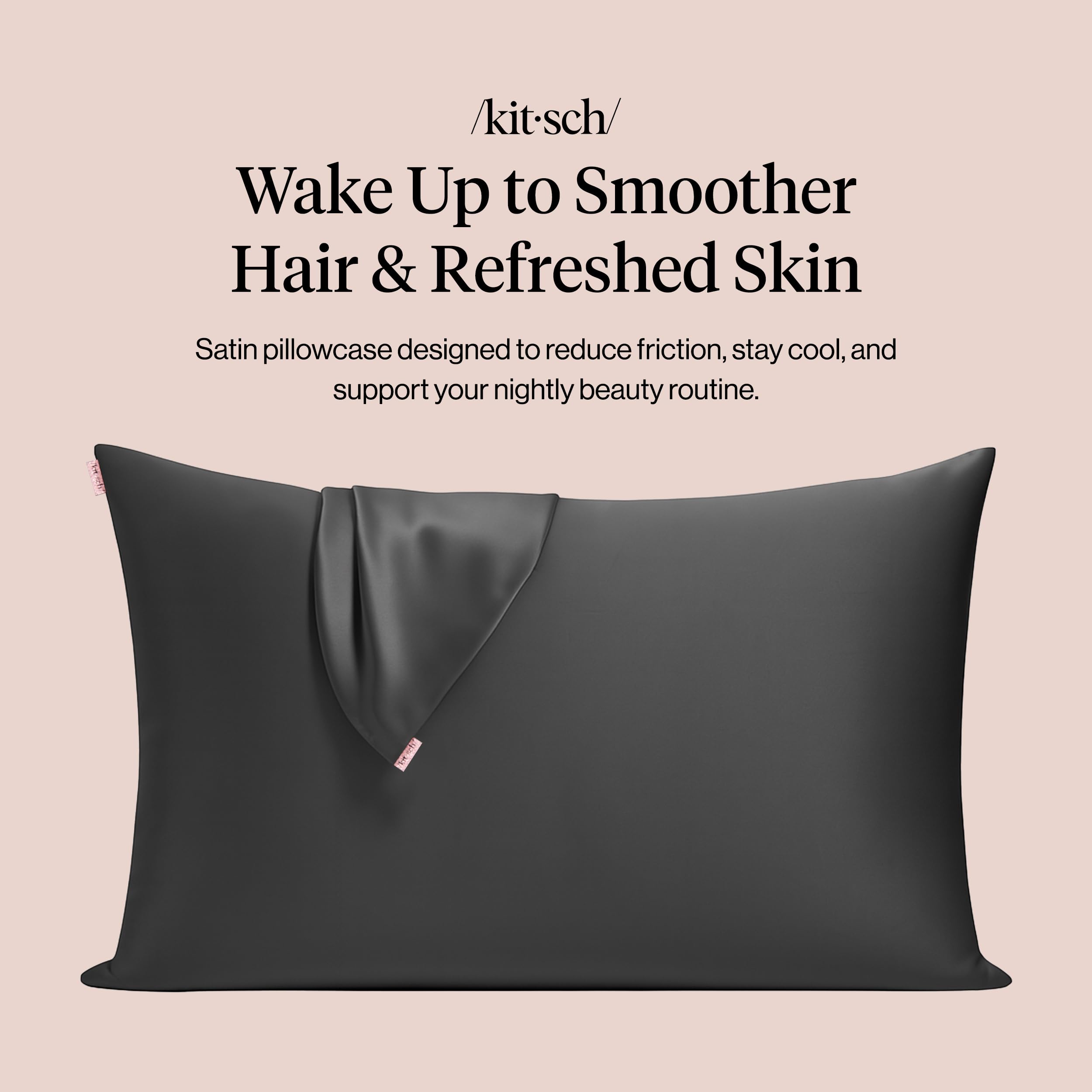 Kitsch Satin Pillowcase with Zipper - Standard Size, Leopard | Softer Than Silk Pillow Cases, Smooth Cooling Satin Pillow Case for Hair and Skin, Wrinkle-Free, Machine Washable