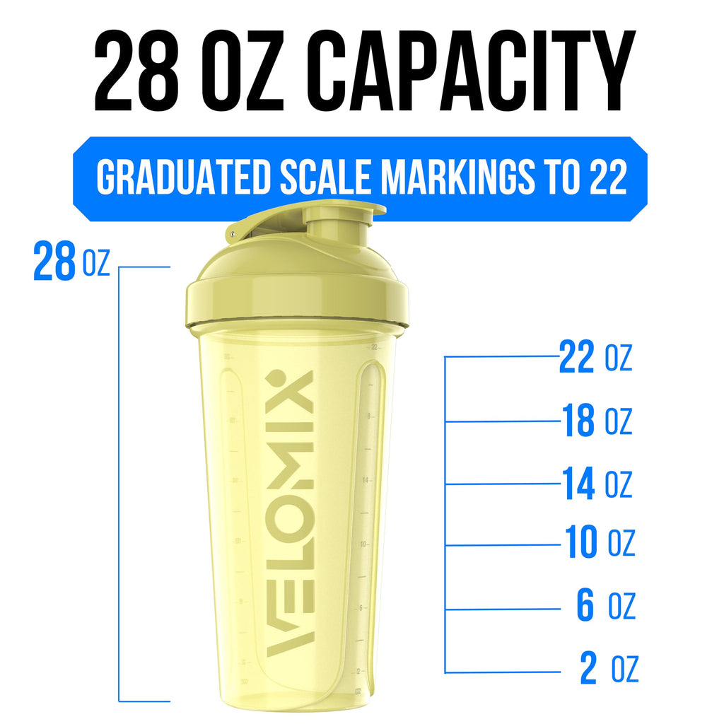 VELOMIX 6 Pack 28 oz Protein Shaker Bottle for Mixes - 6 Wire Whisk Balls | Leak Proof Cups for Supplements | BPA-Free Gym & Fitness (Earth Tones Collection)