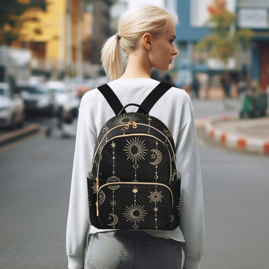 ALAZA Sun Moon Stars Witchy Small Backpack Purse for Women Travel Bag Fashion Daypack Back Pack Shoulder Bag