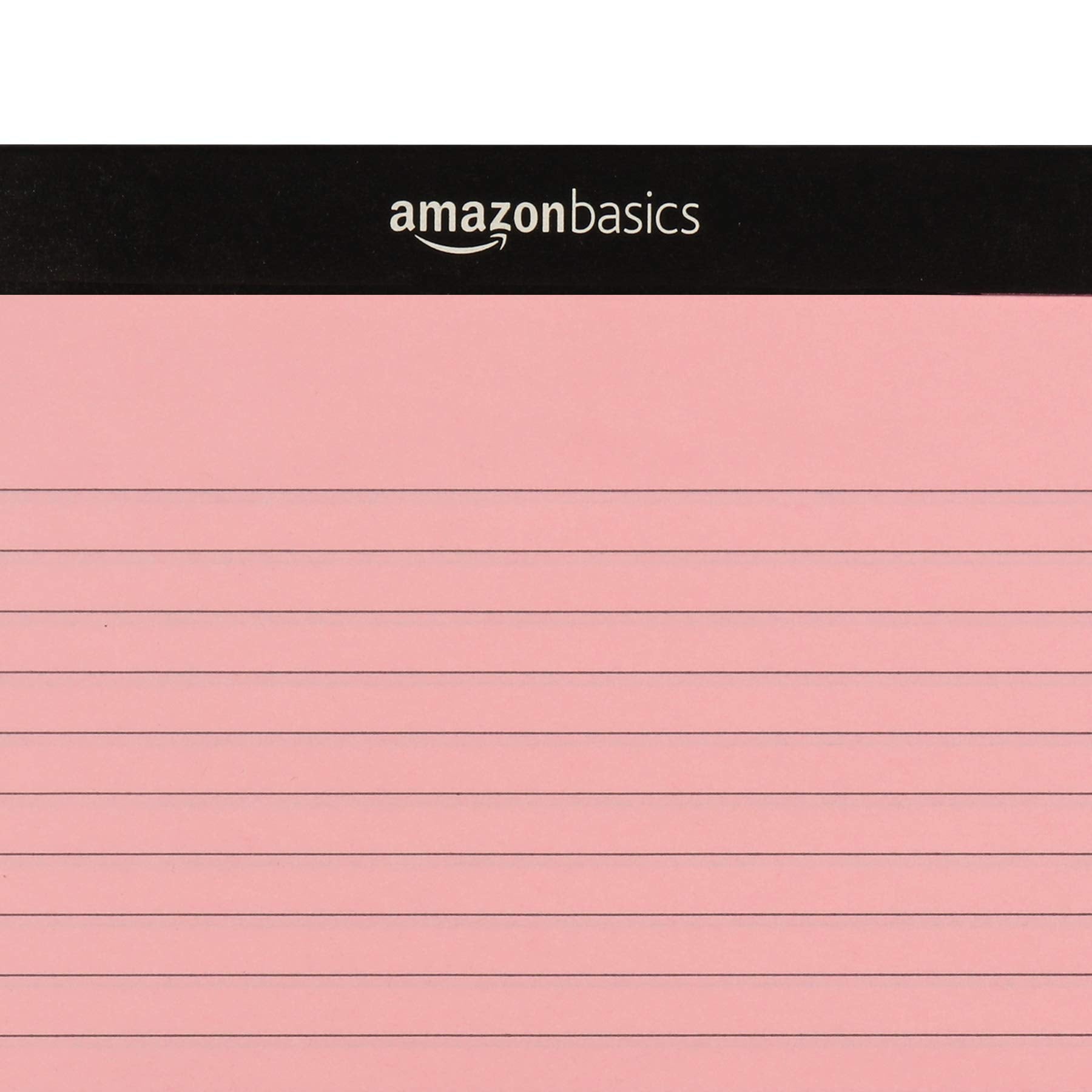 Amazon Basics Narrow Ruled Writing Pads, Perforated, 5" x 8", Multicolor, 6-Pack of 50 Sheets