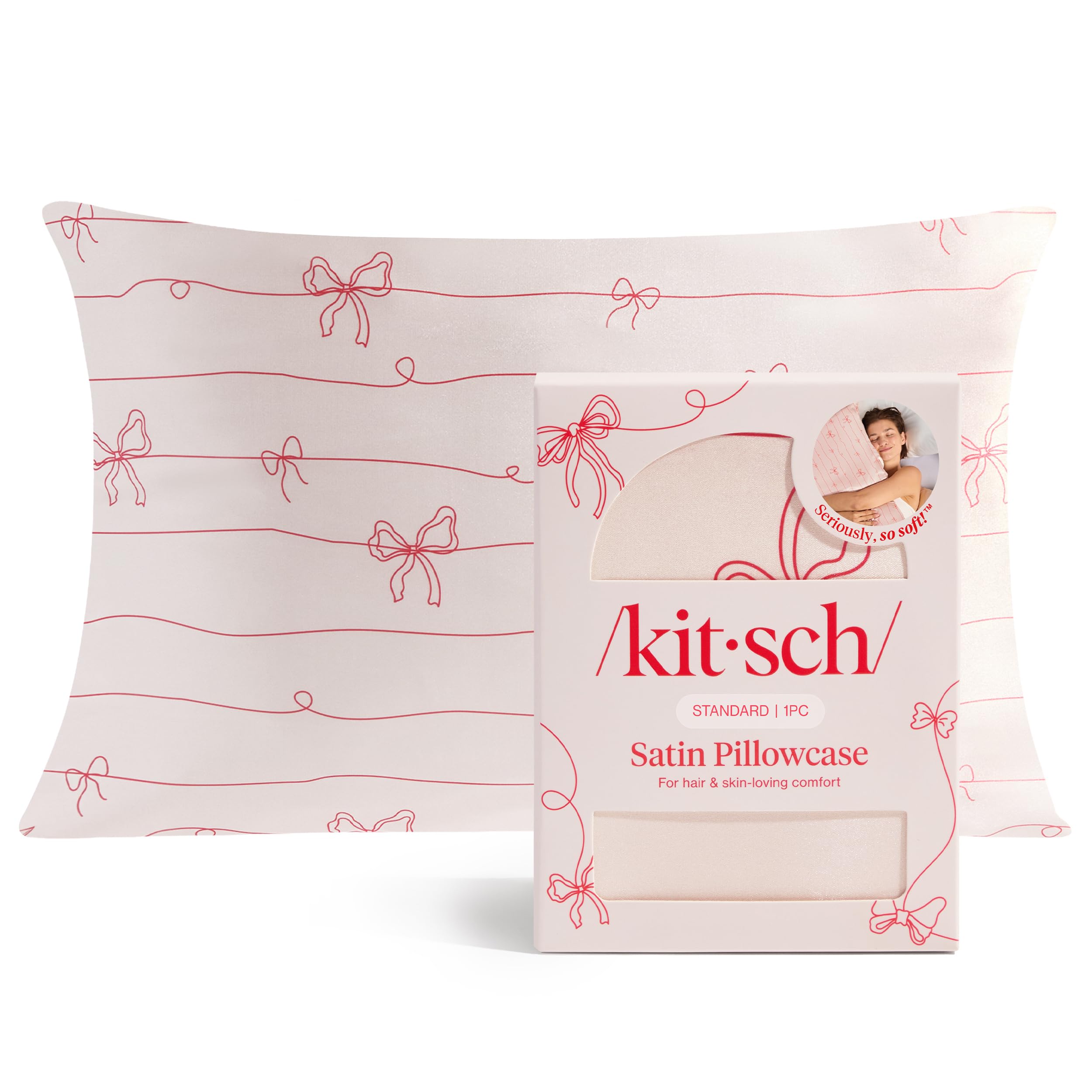 Kitsch Satin Pillowcase with Zipper - Standard Size, Leopard | Softer Than Silk Pillow Cases, Smooth Cooling Satin Pillow Case for Hair and Skin, Wrinkle-Free, Machine Washable