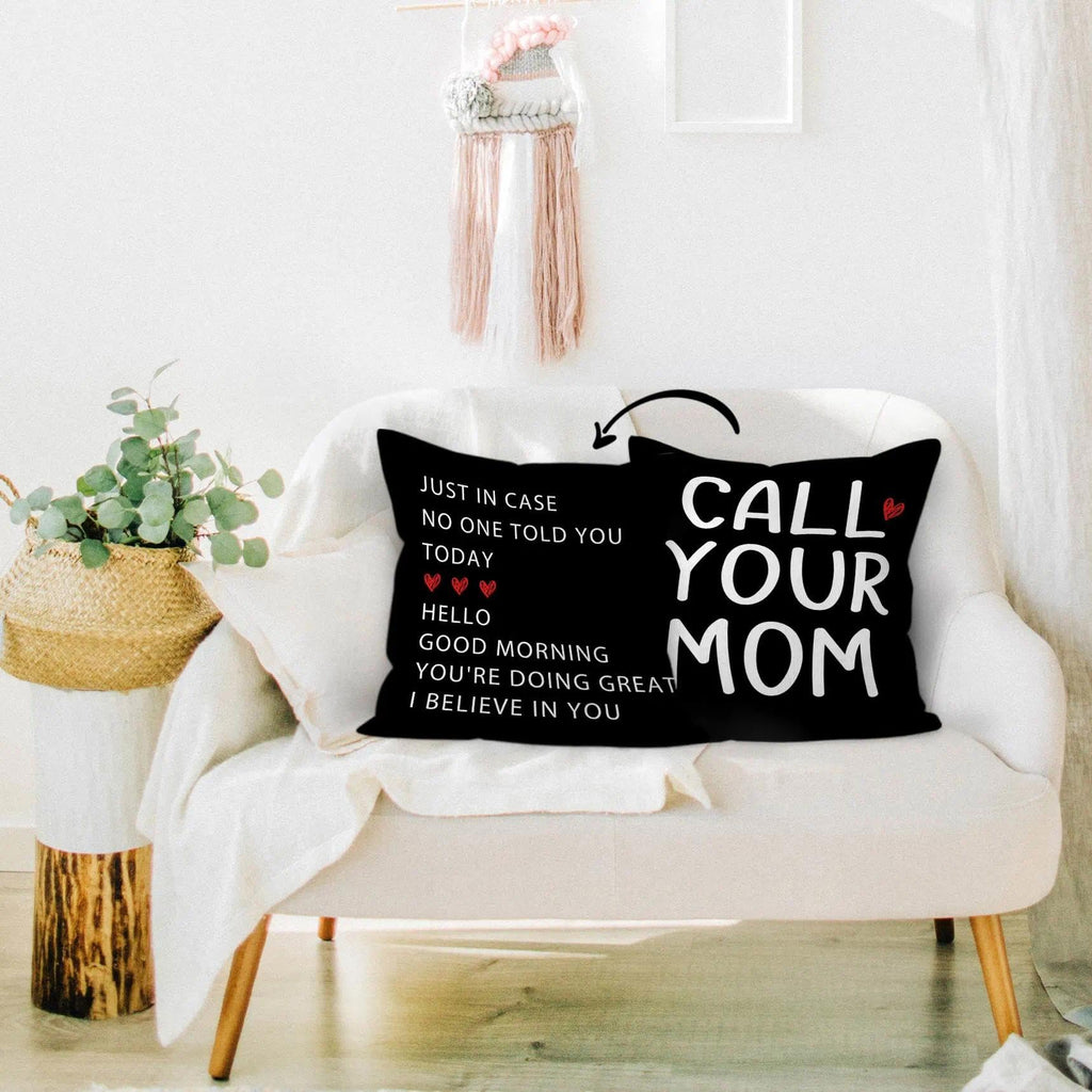 HIWX College Dorm Decor,Funny Have Fun Be Safe Make Good Choices Call Your Mom Decorative 18 x 18 Throw Pillow Cover,Call Your Mom Pillow,Throw Pillows for Dorm Bed Room Student Decor Pillowcase