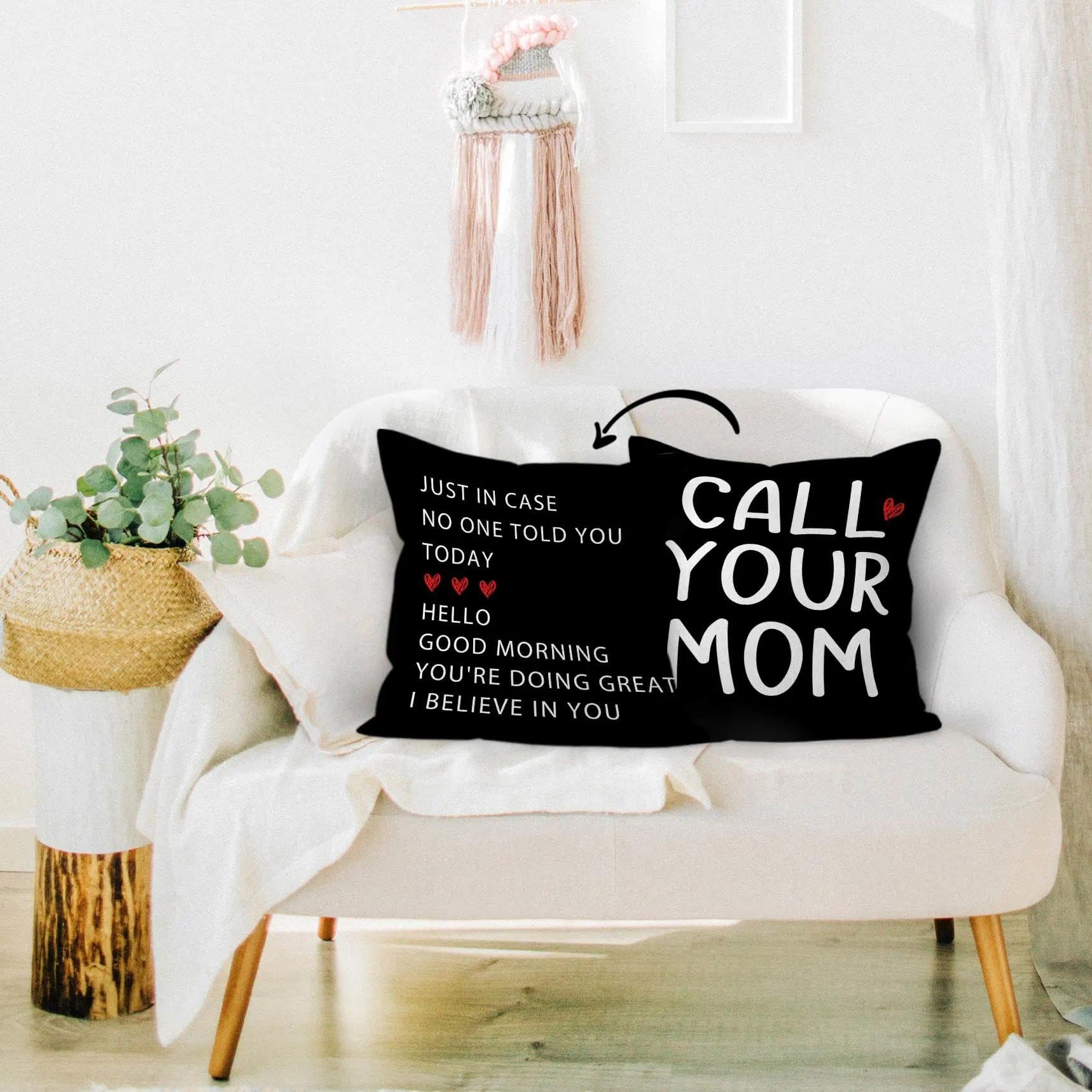 HIWX College Dorm Decor,Funny Have Fun Be Safe Make Good Choices Call Your Mom Decorative 18 x 18 Throw Pillow Cover,Call Your Mom Pillow,Throw Pillows for Dorm Bed Room Student Decor Pillowcase