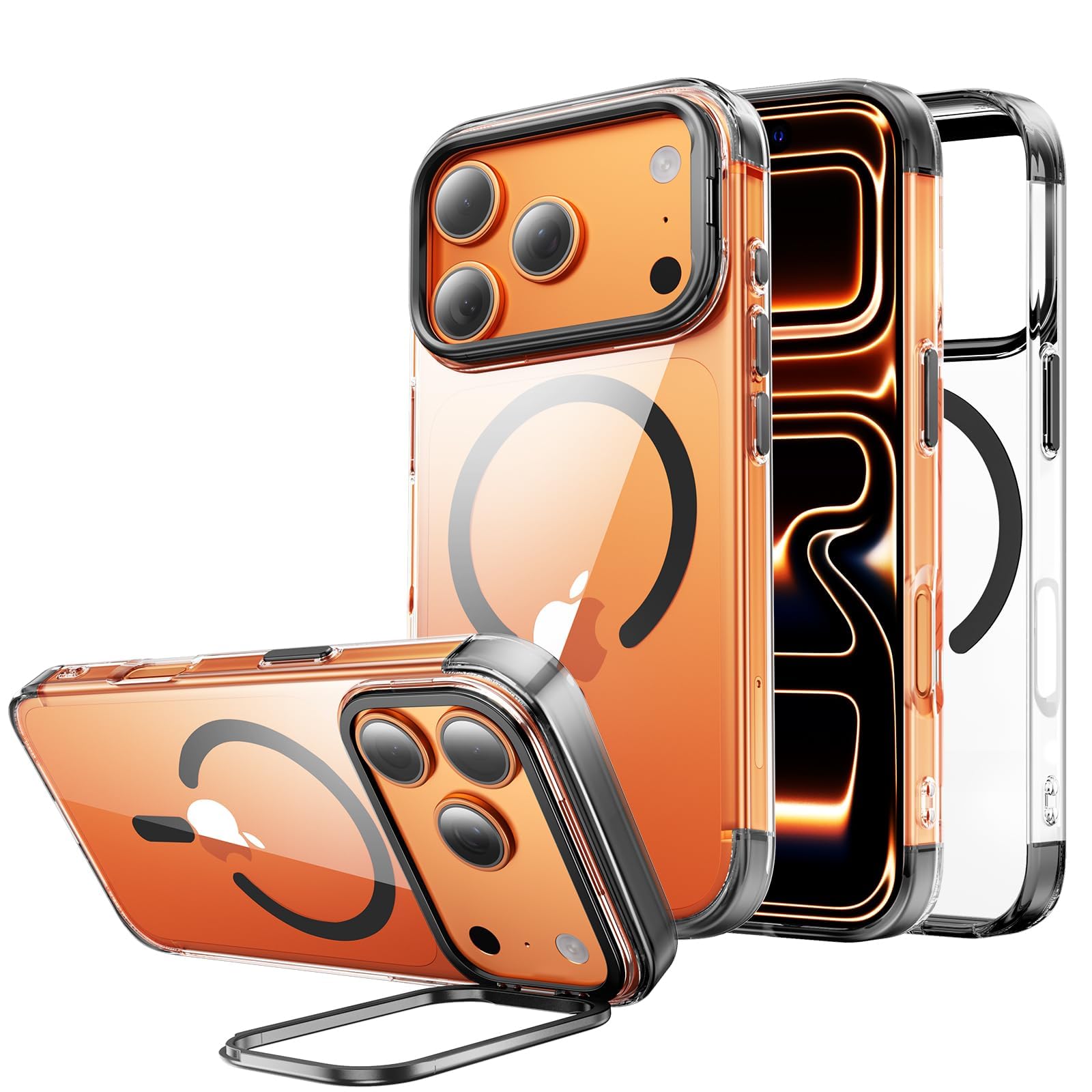 for iPhone 17 Pro Max case with Camera Lens Protector[10Ft Military-Grade Protection] Compatible with fit MagSafe Shockproof Slim Thin Cover case for iPhone 17 Pro Max 6.9 inch, Orange Bumper