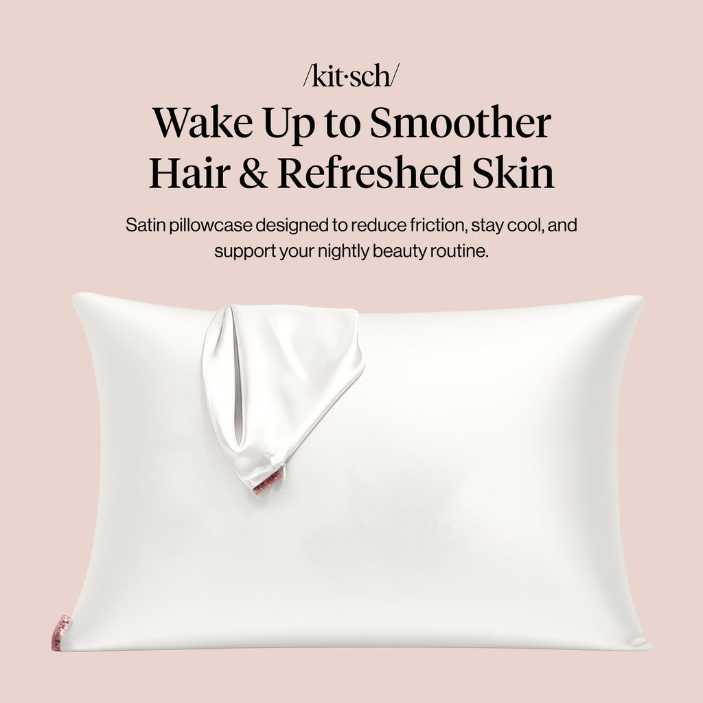 Kitsch Satin Pillowcase with Zipper - Standard Size, Leopard | Softer Than Silk Pillow Cases, Smooth Cooling Satin Pillow Case for Hair and Skin, Wrinkle-Free, Machine Washable