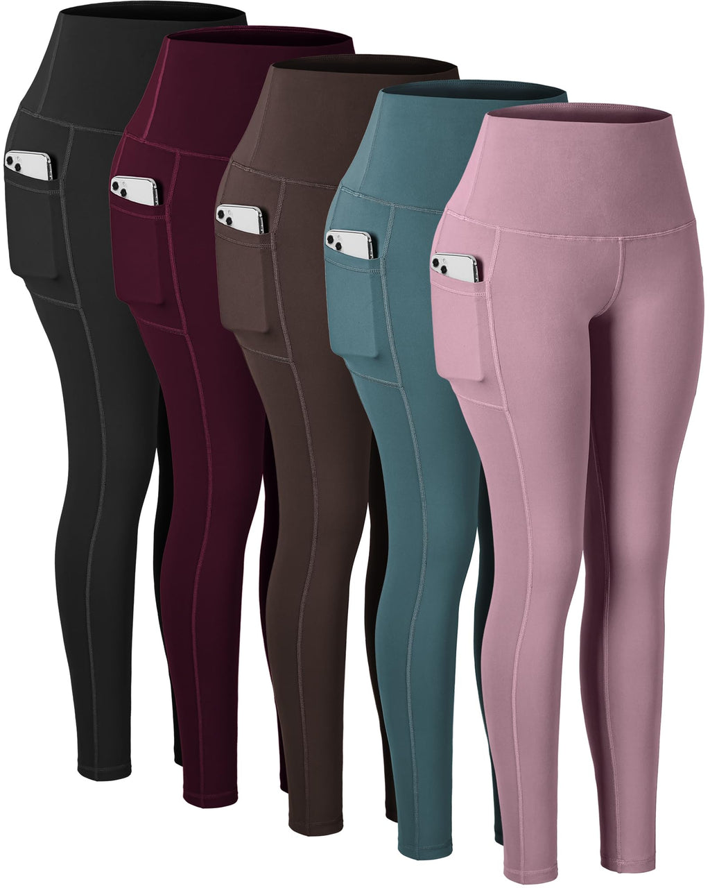 CHRLEISURE Leggings with Pockets for Women, High Waisted Tummy Control Workout Yoga Pants