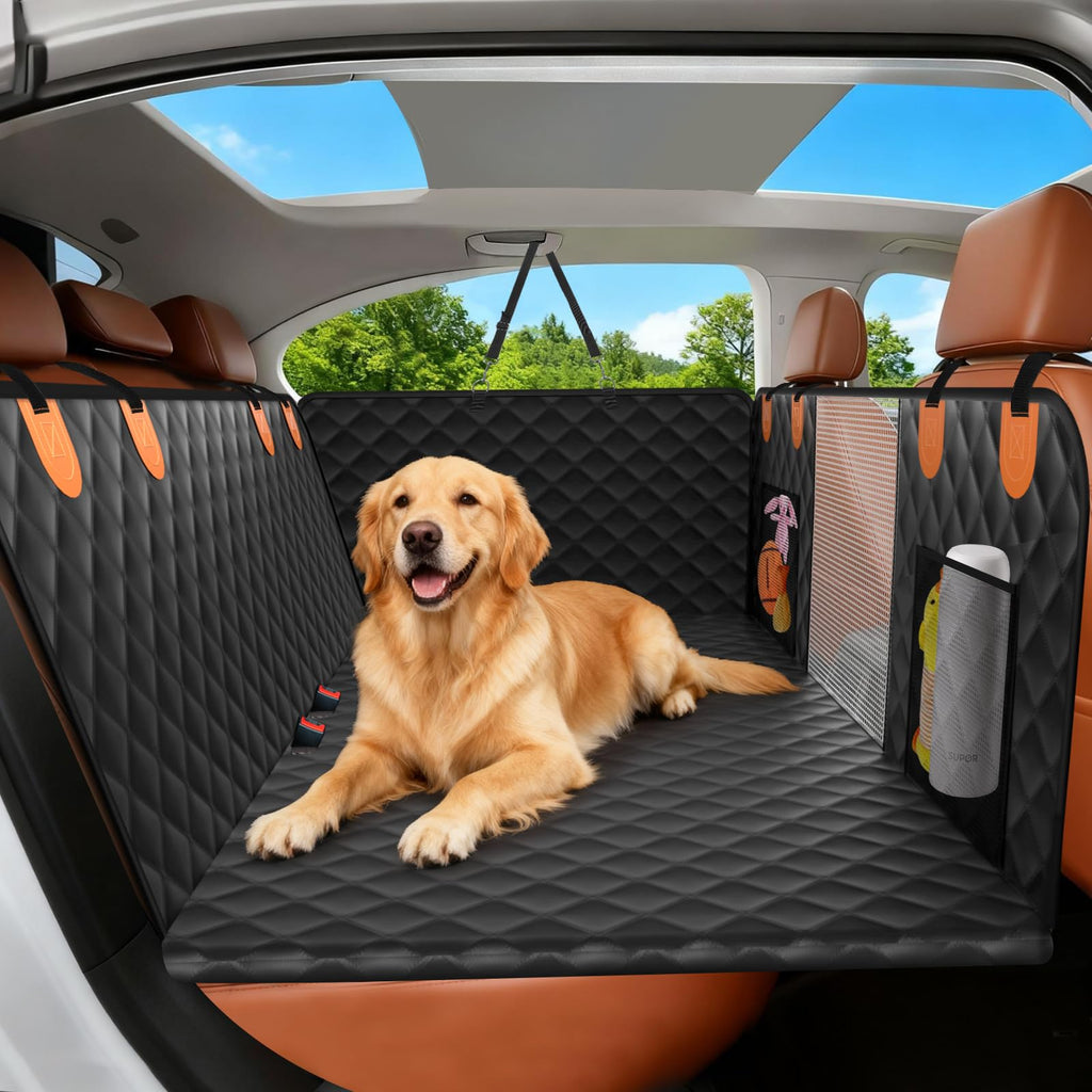 Dog Seat Cover for Back Seat, Hard Bottom Car Seat Cover for Dogs | Back Seat Extender Holds 500 lbs, Waterproof Back Seat Pet Cover for Dogs, Dog Hammock Travel Accessories for Car,SUV,Truck