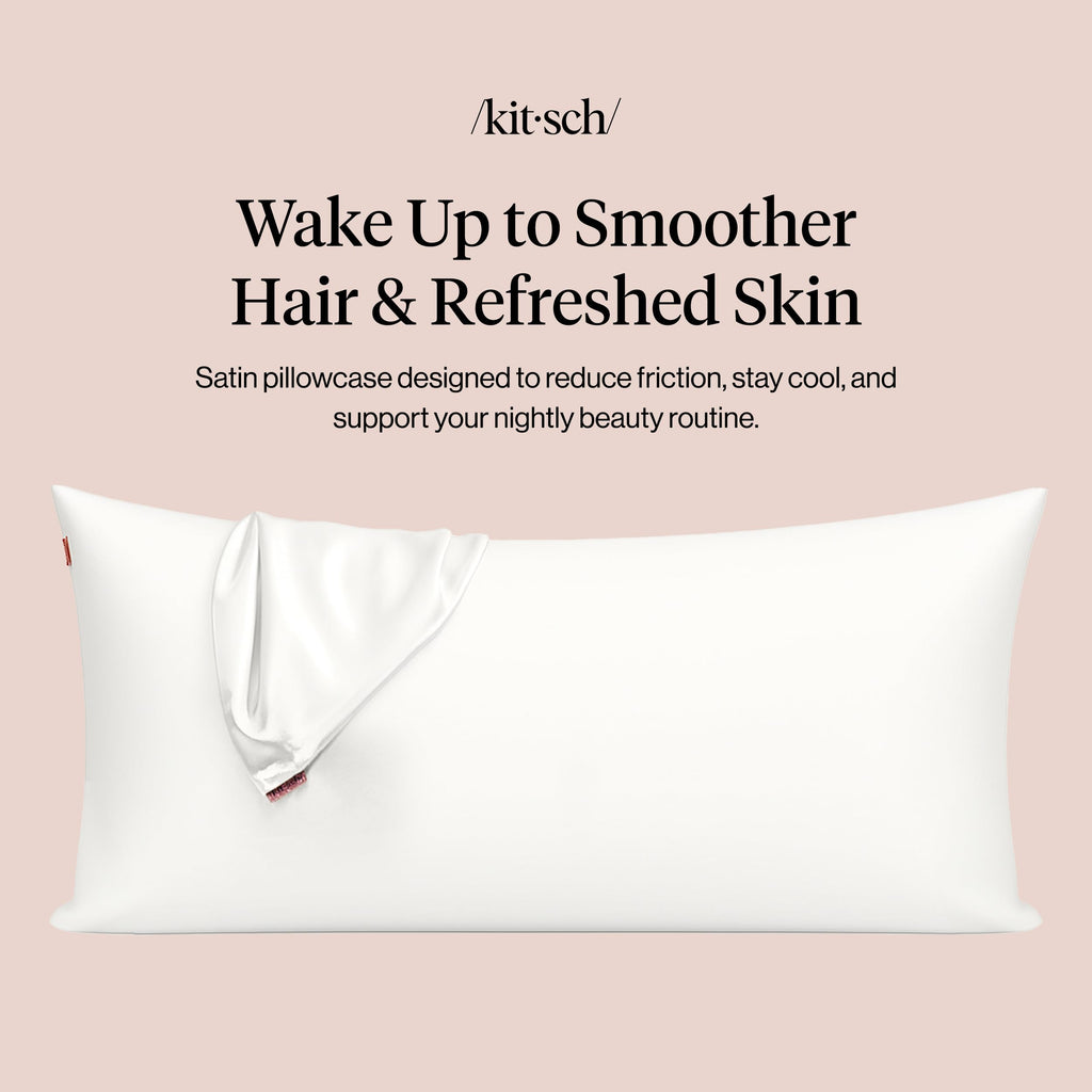 Kitsch Satin Pillowcase with Zipper - Standard Size, Leopard | Softer Than Silk Pillow Cases, Smooth Cooling Satin Pillow Case for Hair and Skin, Wrinkle-Free, Machine Washable