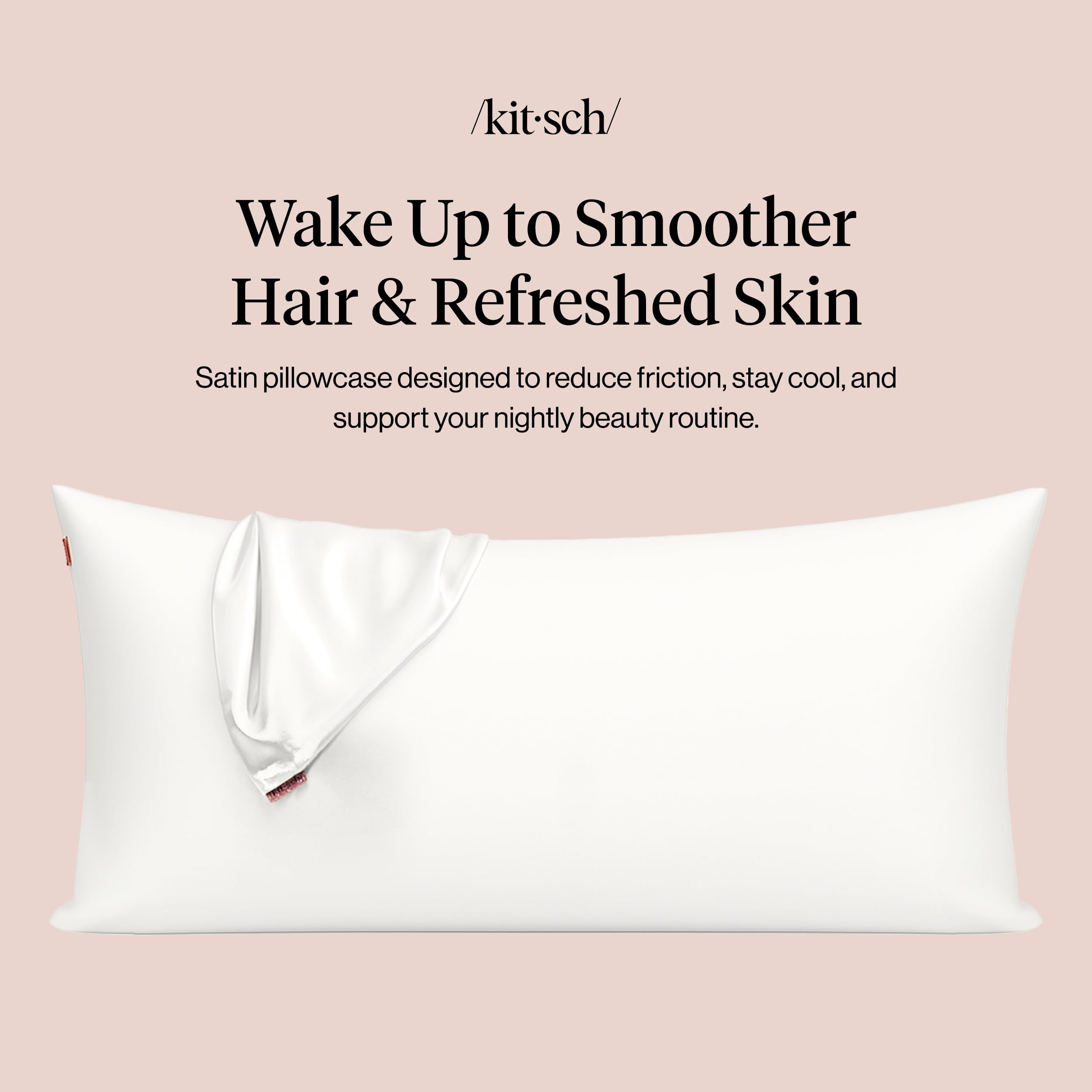 Kitsch Satin Pillowcase with Zipper - Standard Size, Leopard | Softer Than Silk Pillow Cases, Smooth Cooling Satin Pillow Case for Hair and Skin, Wrinkle-Free, Machine Washable