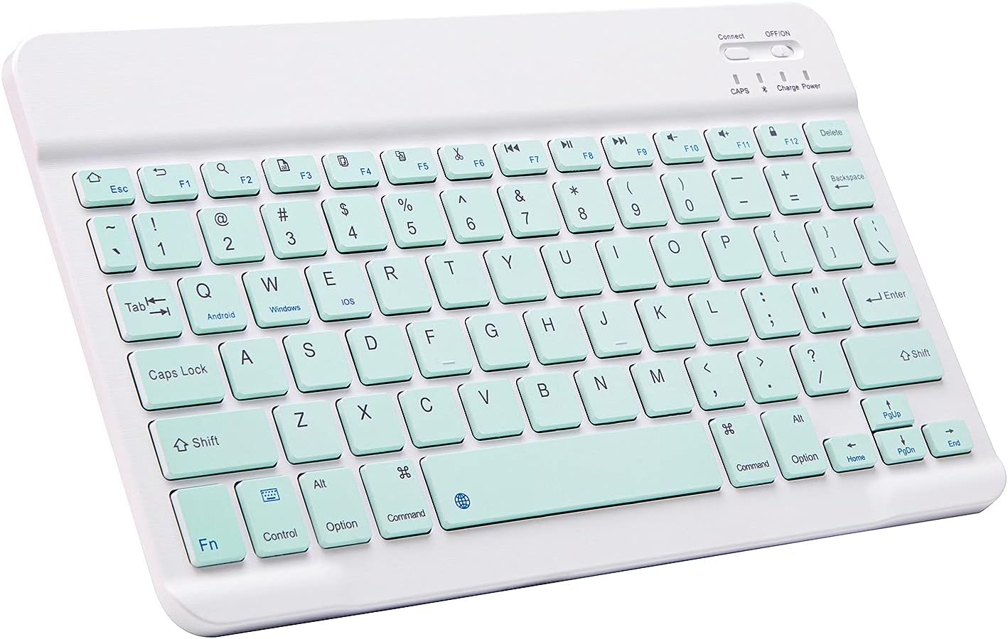 Ultra-Slim Bluetooth Keyboard Portable Mini Wireless Keyboard Rechargeable for Apple iPad iPhone Samsung Tablet Phone Smartphone iOS Android Windows (10 inch Light Green)