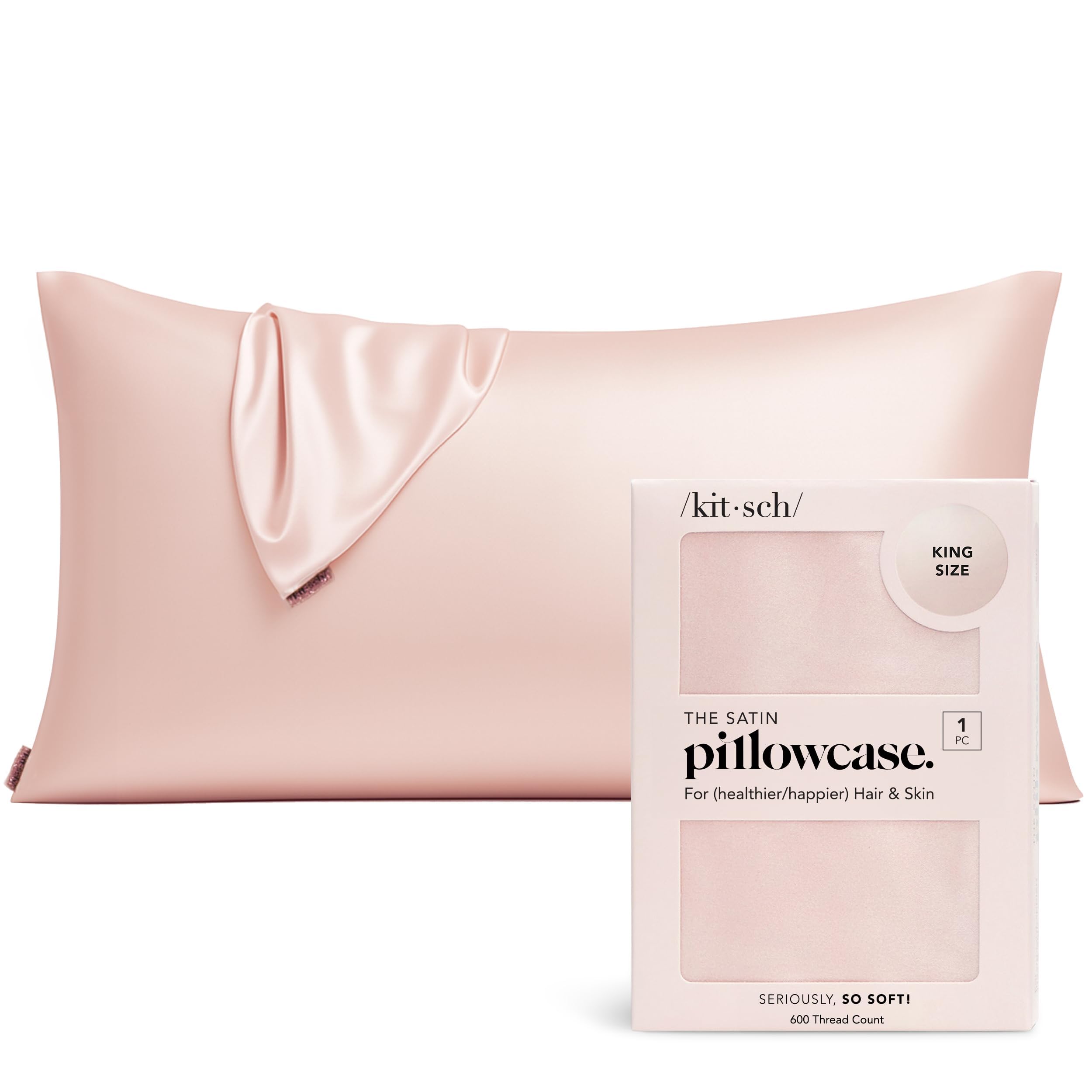Kitsch Satin Pillowcase with Zipper - Standard Size, Leopard | Softer Than Silk Pillow Cases, Smooth Cooling Satin Pillow Case for Hair and Skin, Wrinkle-Free, Machine Washable