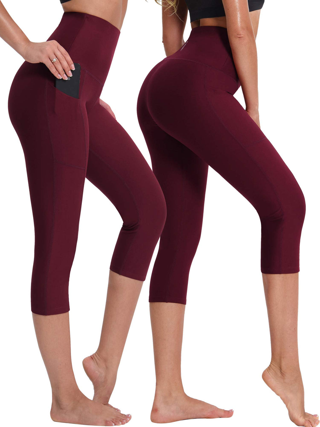 NELEUS Women's Yoga Running Capris Tummy Control High Waist Workout Pants