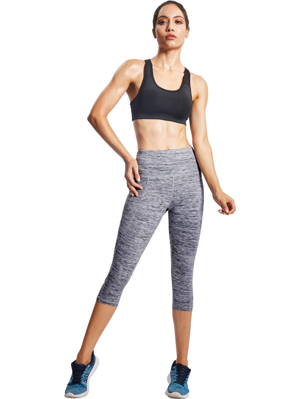 NELEUS Women's Yoga Running Capris Tummy Control High Waist Workout Pants