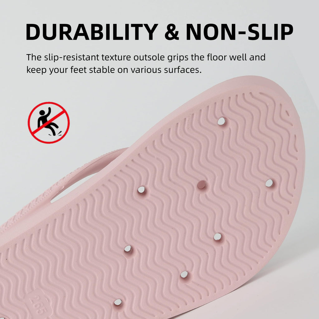 Shower Shoes for Men & Women, Non-Slip Slippers Quickly Drying Sandals, Arch Support Flip Flops for Beach Pool Bath Gym College Dorm