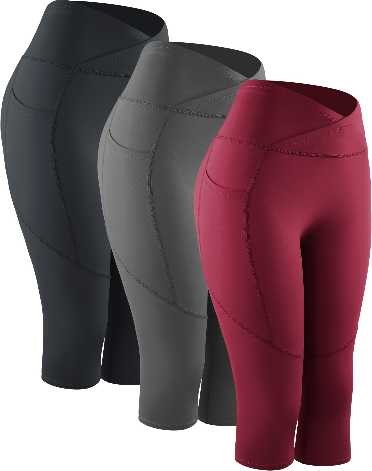 NELEUS Women's Yoga Running Capris Tummy Control High Waist Workout Pants